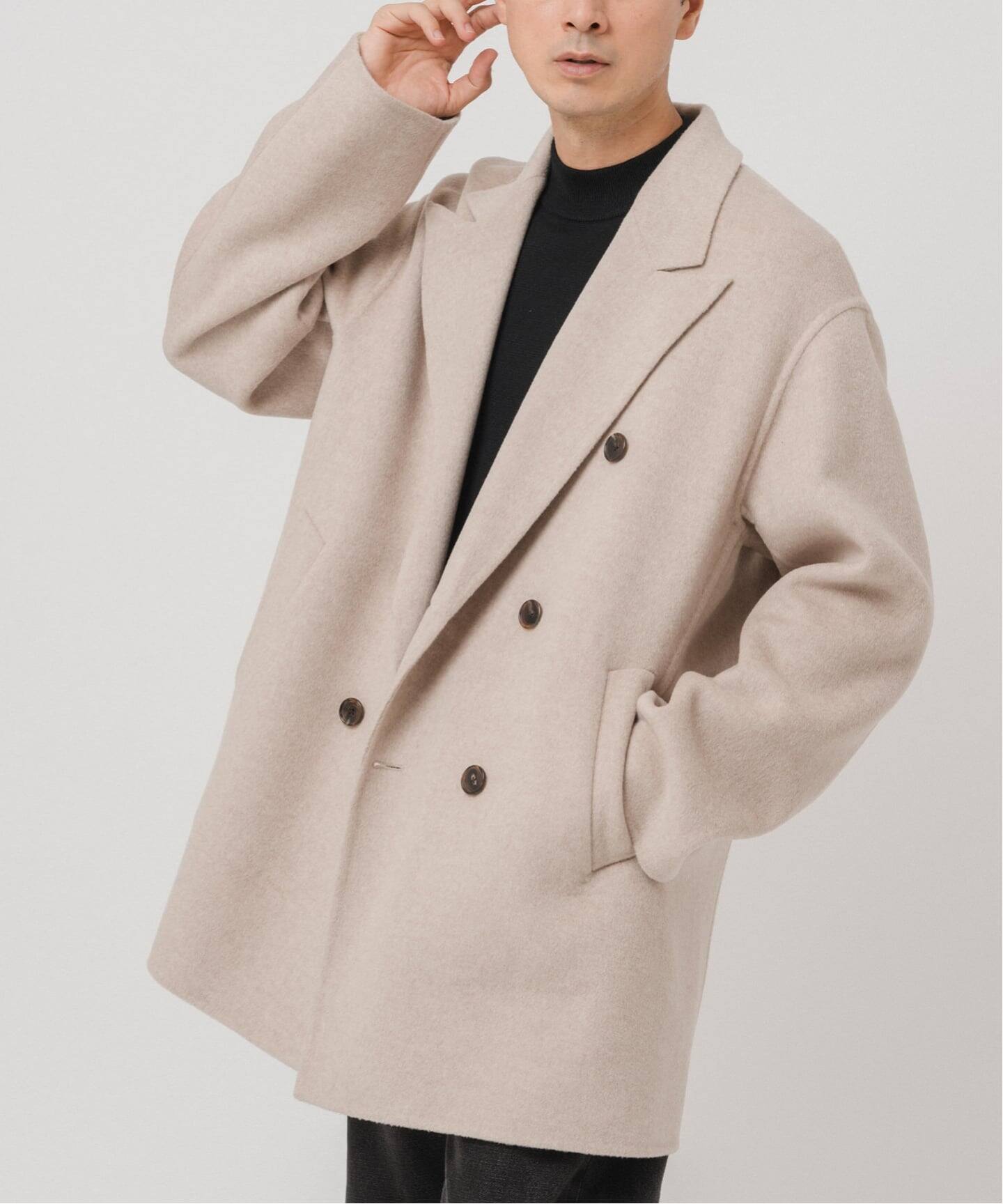 E. ウールカシミヤ Wフェイス コート（チェスターコート）｜EDIFICE