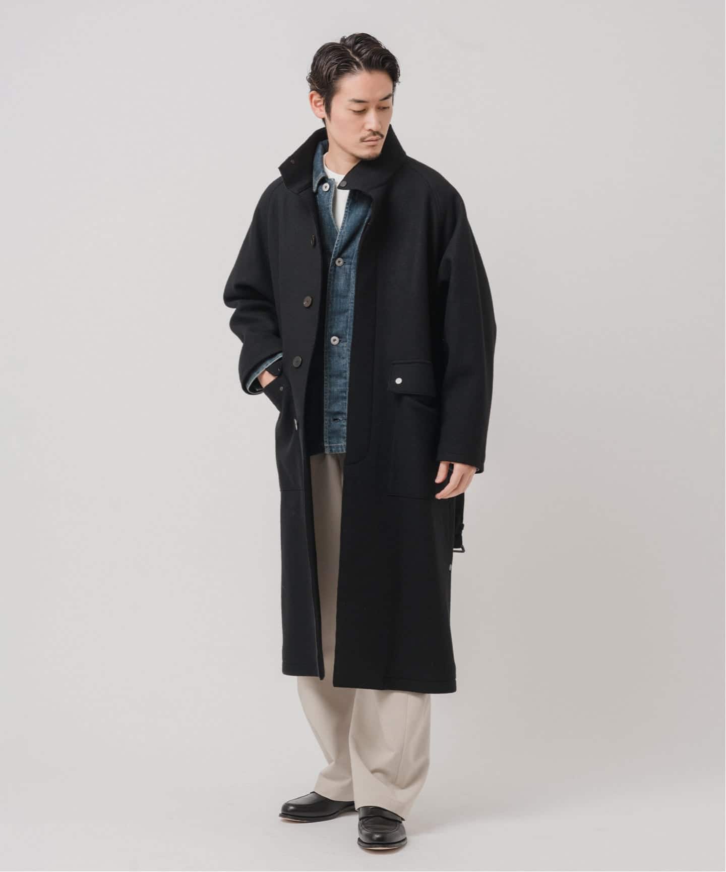 ニット メルトン モーターサイクル コート（その他ブルゾン／アウター