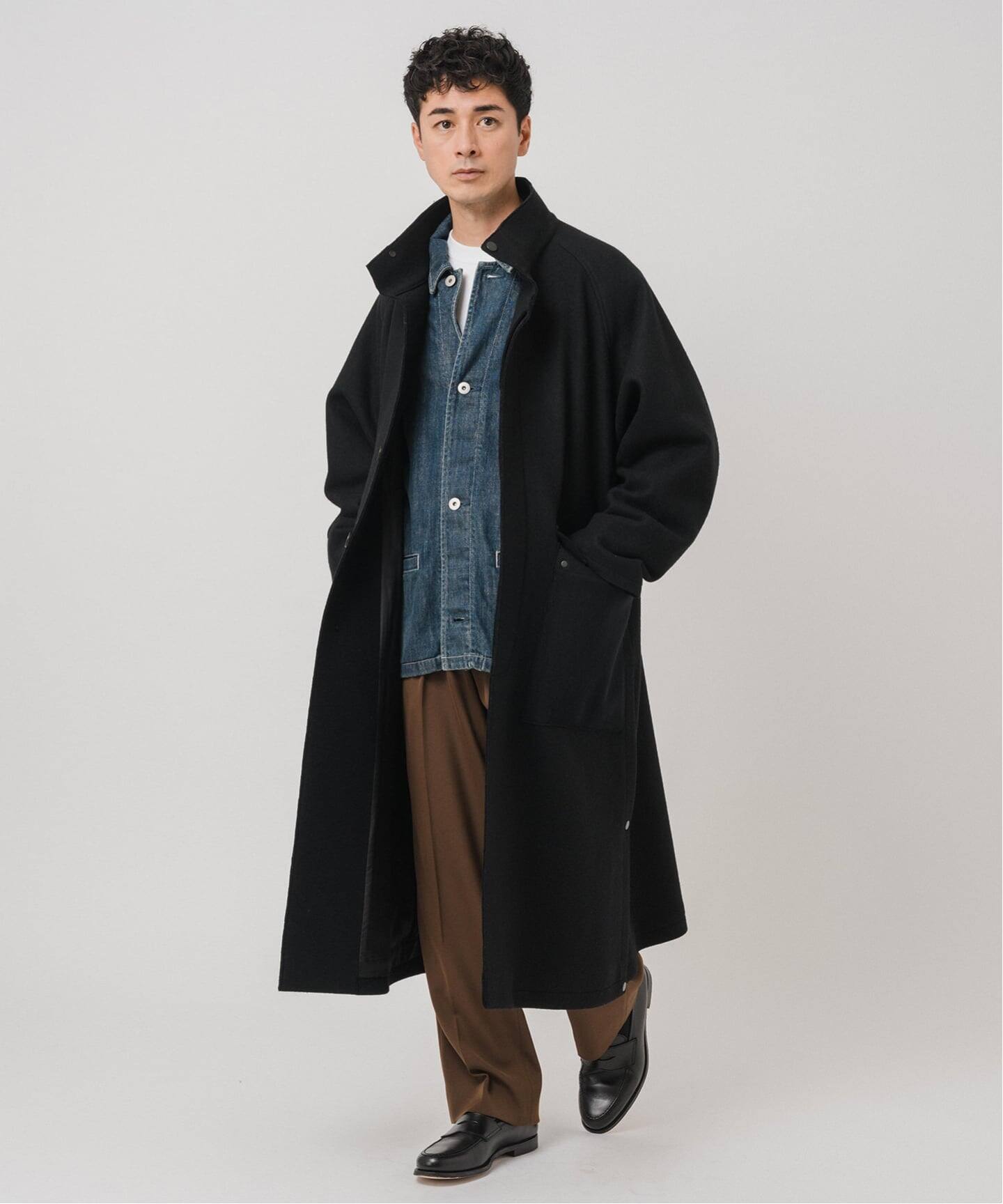 ニット メルトン モーターサイクル コート（その他ブルゾン／アウター