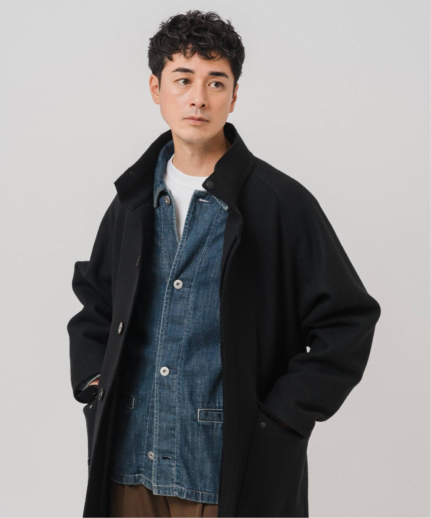 ニット メルトン モーターサイクル コート（その他ブルゾン／アウター