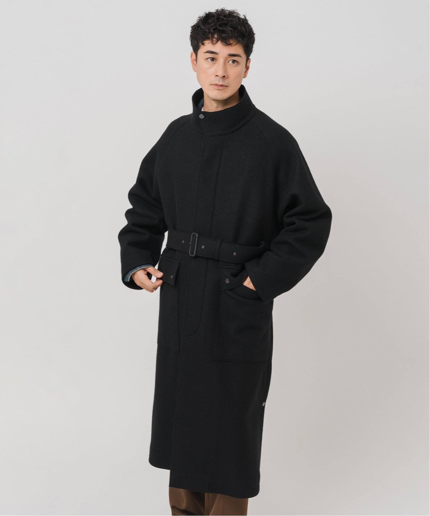 ニット メルトン モーターサイクル コート（その他ブルゾン／アウター