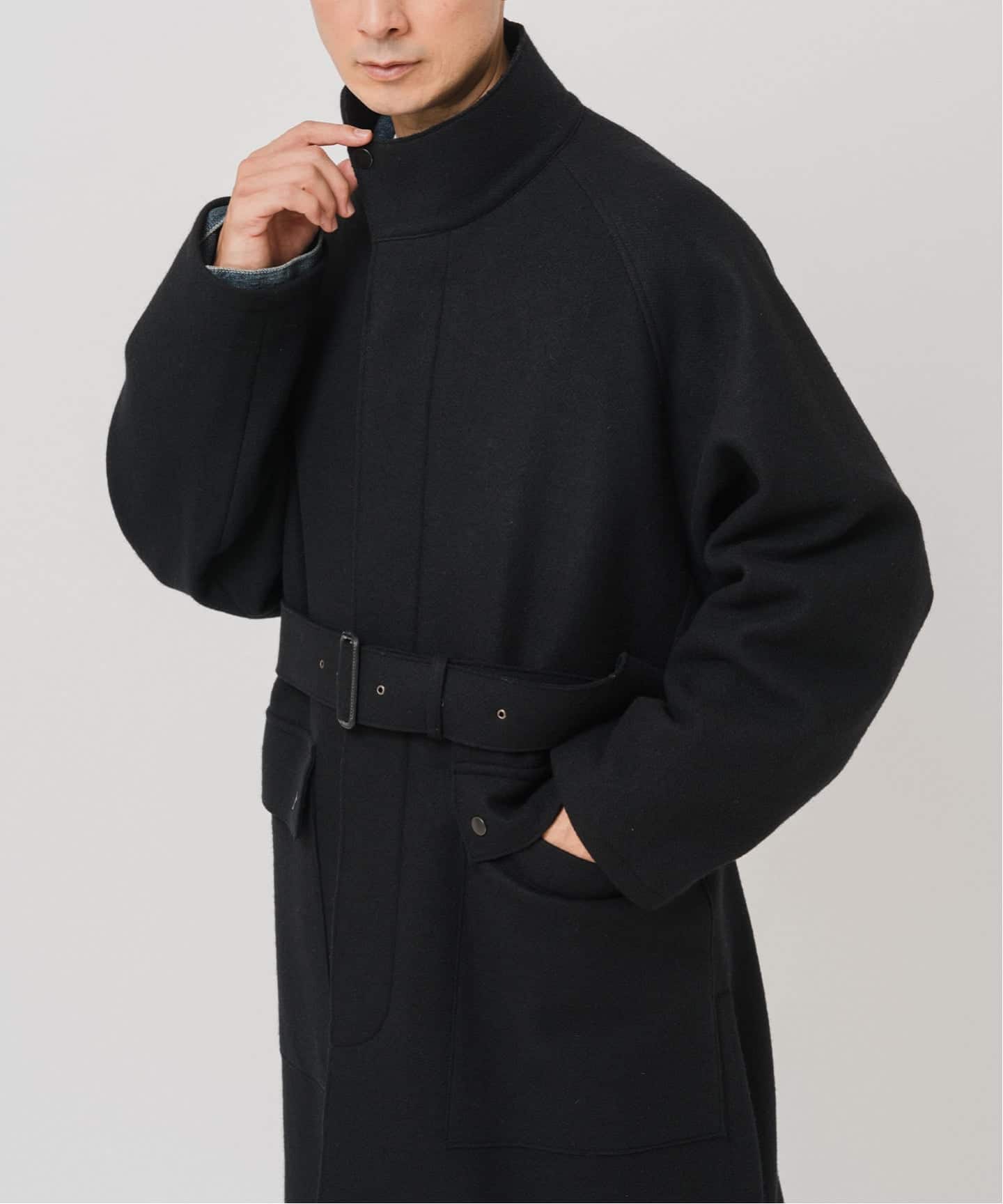 ニット メルトン モーターサイクル コート（その他ブルゾン／アウター