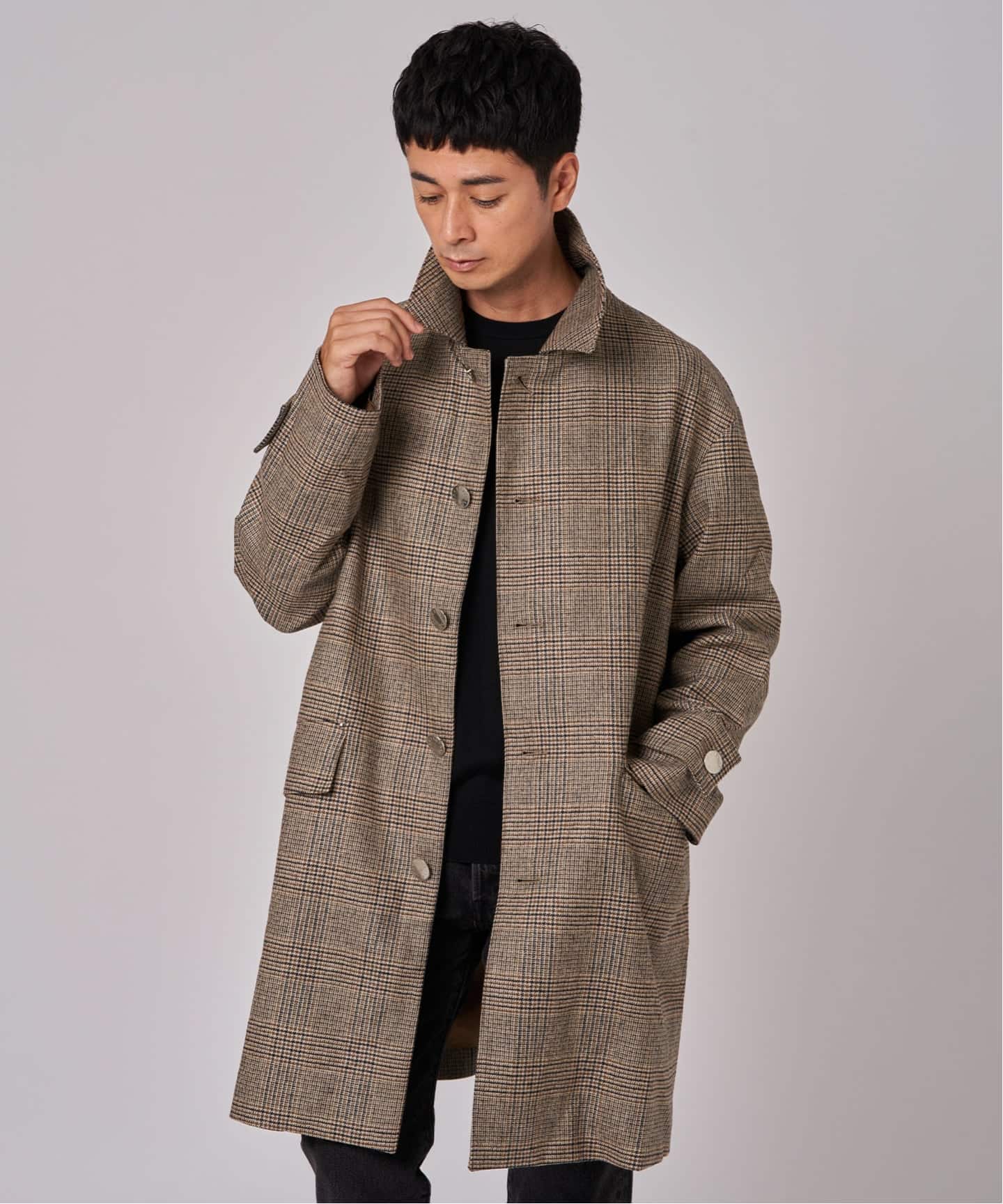 Mackintosh HUMBIE ハンビーSL ウールグレンチェックコート Mackintosh ステンカラーコート コート MACKINTOSH