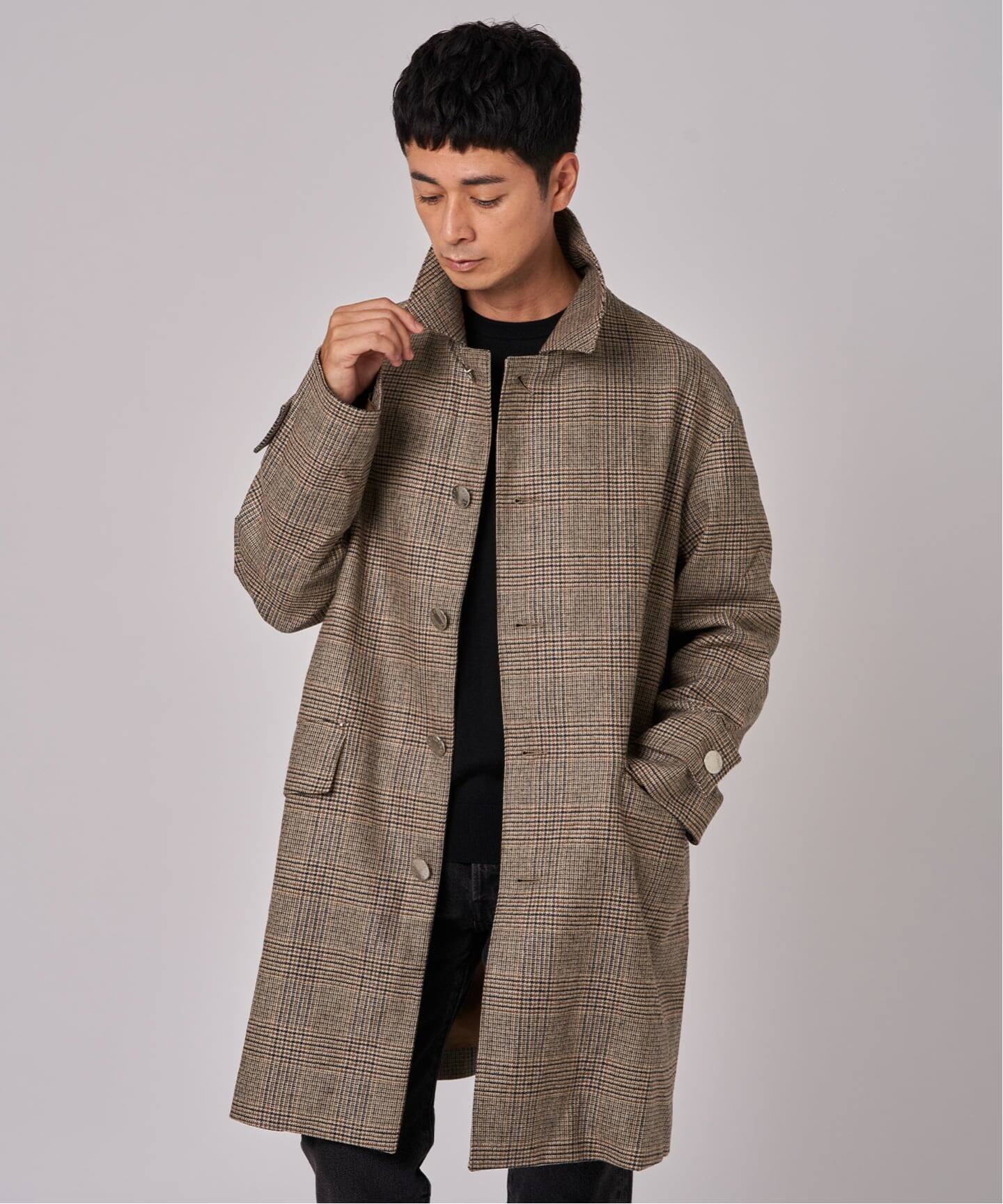 限定　最終値下！！マッキントッシュ　ハンビー　チェックコート MACKINTOSH マッキントッシュ ウール ハンビー メタルボタン チェック