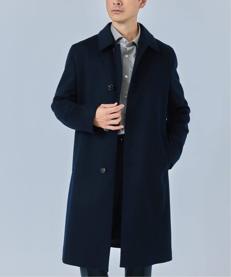 マッキントッシュ ロロピアーナ ウールベルテッドコート 紺 36 