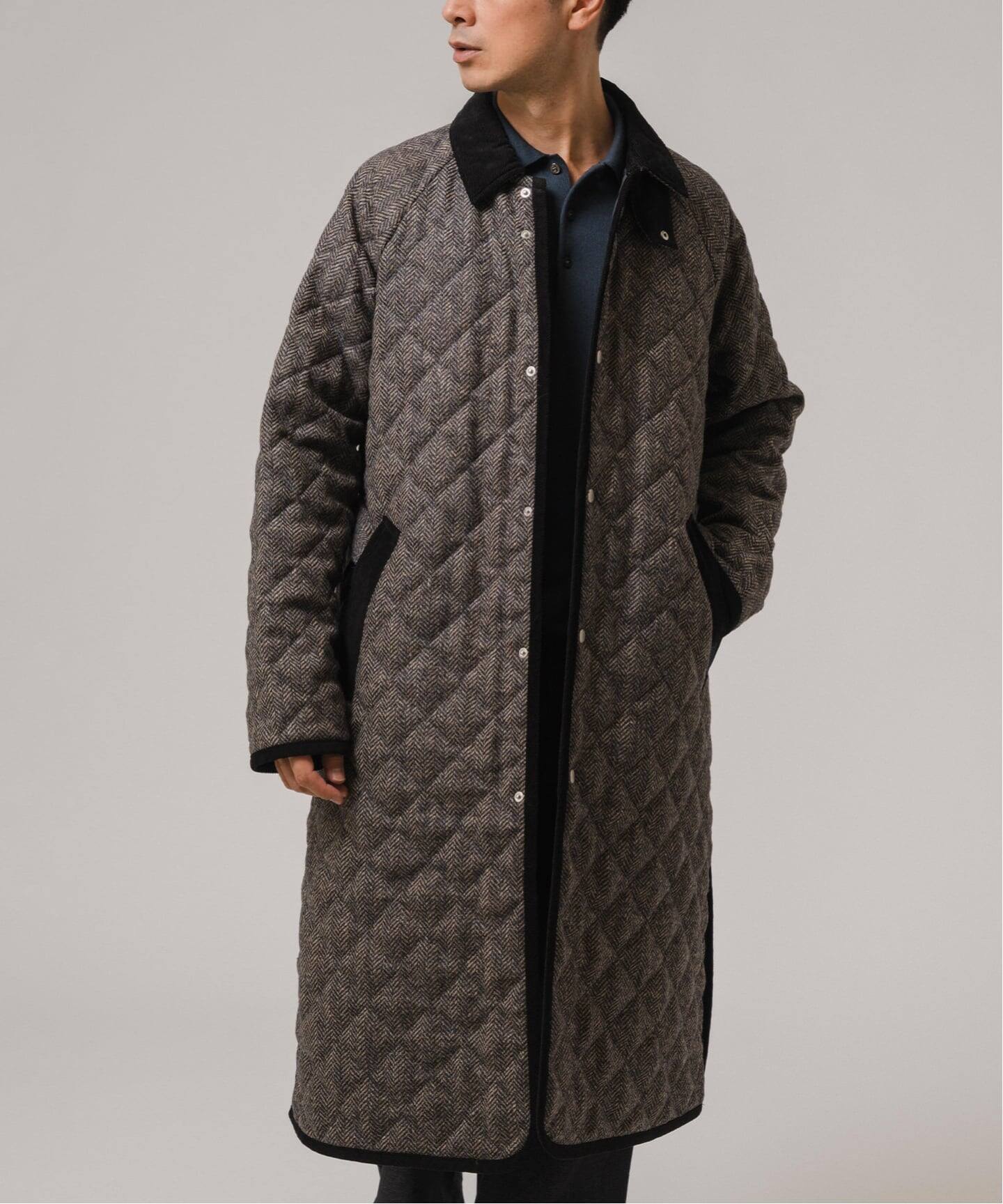 LAVENHAM BENTLEY ヘリンボーン グレーコート　34 LAVENHAM (ラベンハム) 別注 Belted Chantry(へリンボン)（その他
