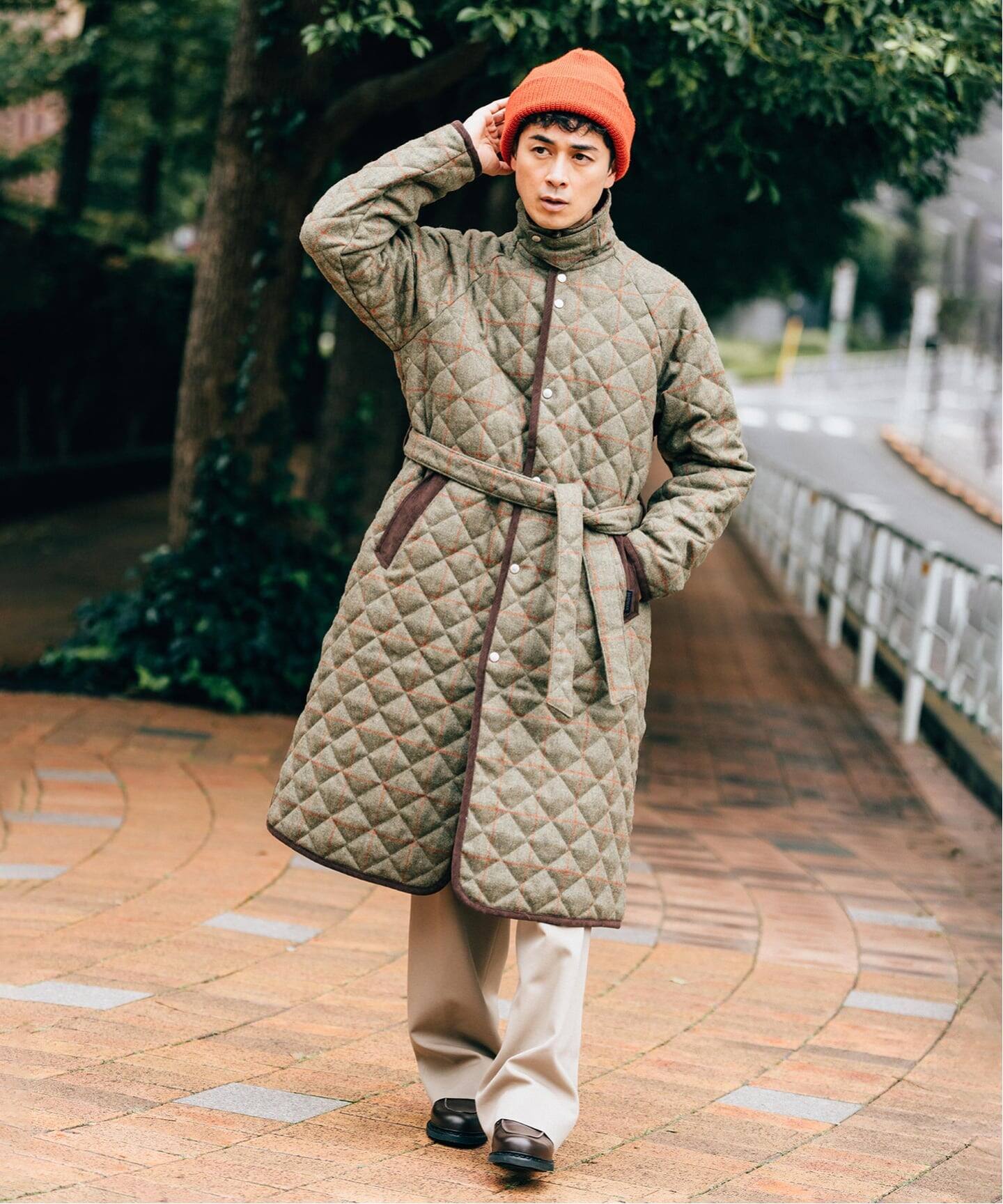 LAVENHAM (ラベンハム) 別注 Belted Chantry (ウィンドウペン)（中綿