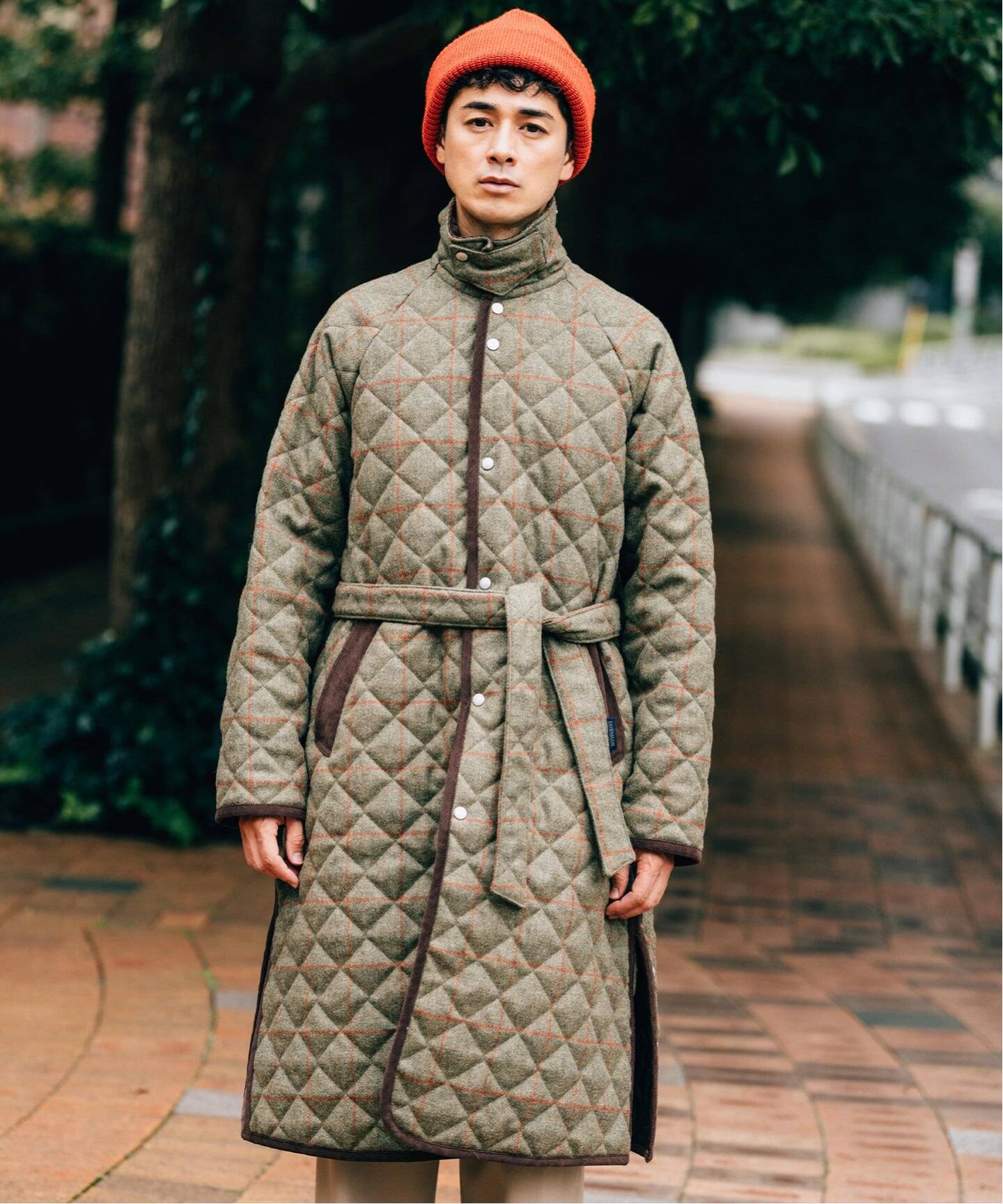 LAVENHAM (ラベンハム) 別注 Belted Chantry (ウィンドウペン)（中綿