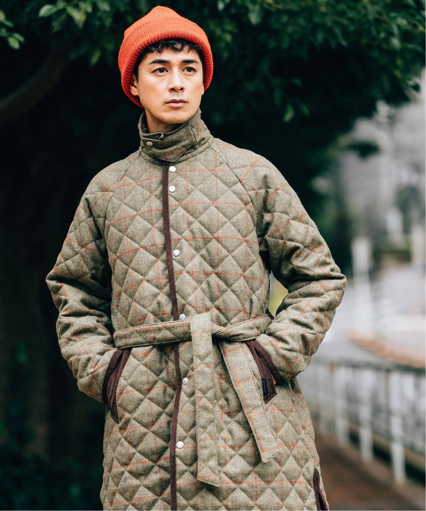 LAVENHAM (ラベンハム) 別注 Belted Chantry (ウィンドウペン)（中綿