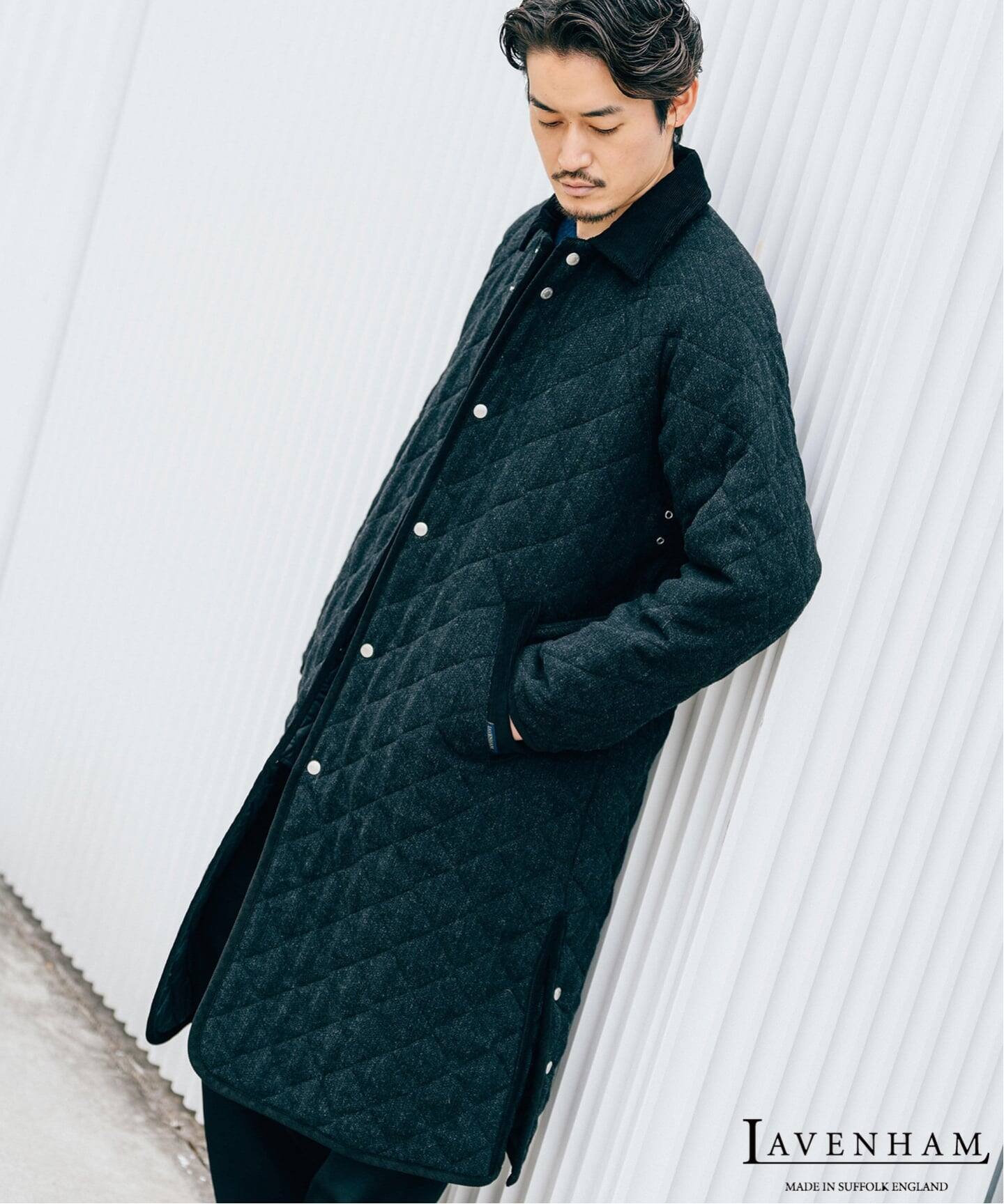 LAVENHAM (ラベンハム) 別注 Belted Chantry (ウールメルトン)（中綿 