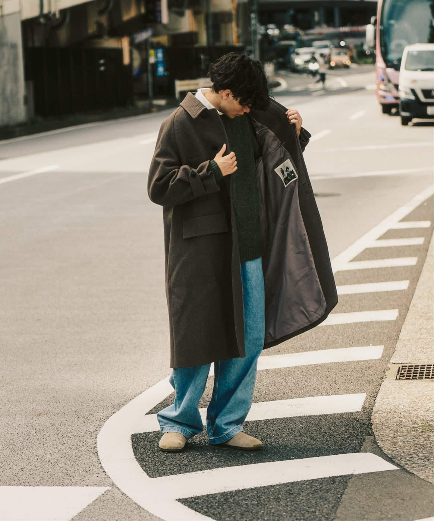 ANOTHER OFFICE Voyager Balmacaan Coat 2紺 ANOTHER OFFICE - 【残り一点】Voyager Balmacaan Coat