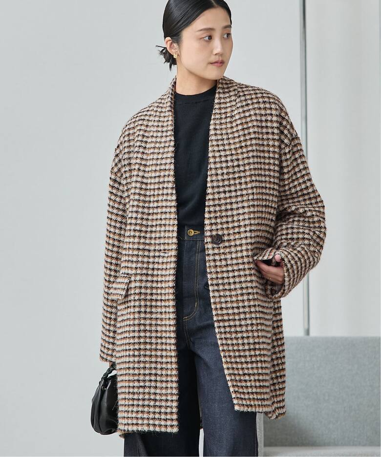 追加》SUPER140S/GIOLICA コクーンコート（ノーカラーコート 