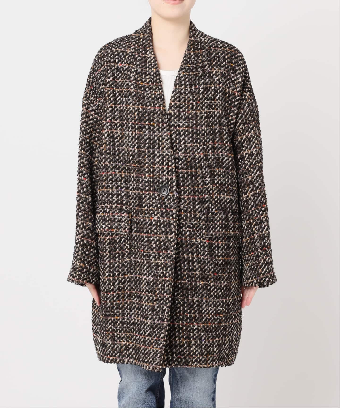 追加》SUPER140S/GIOLICA コクーンコート（ノーカラーコート