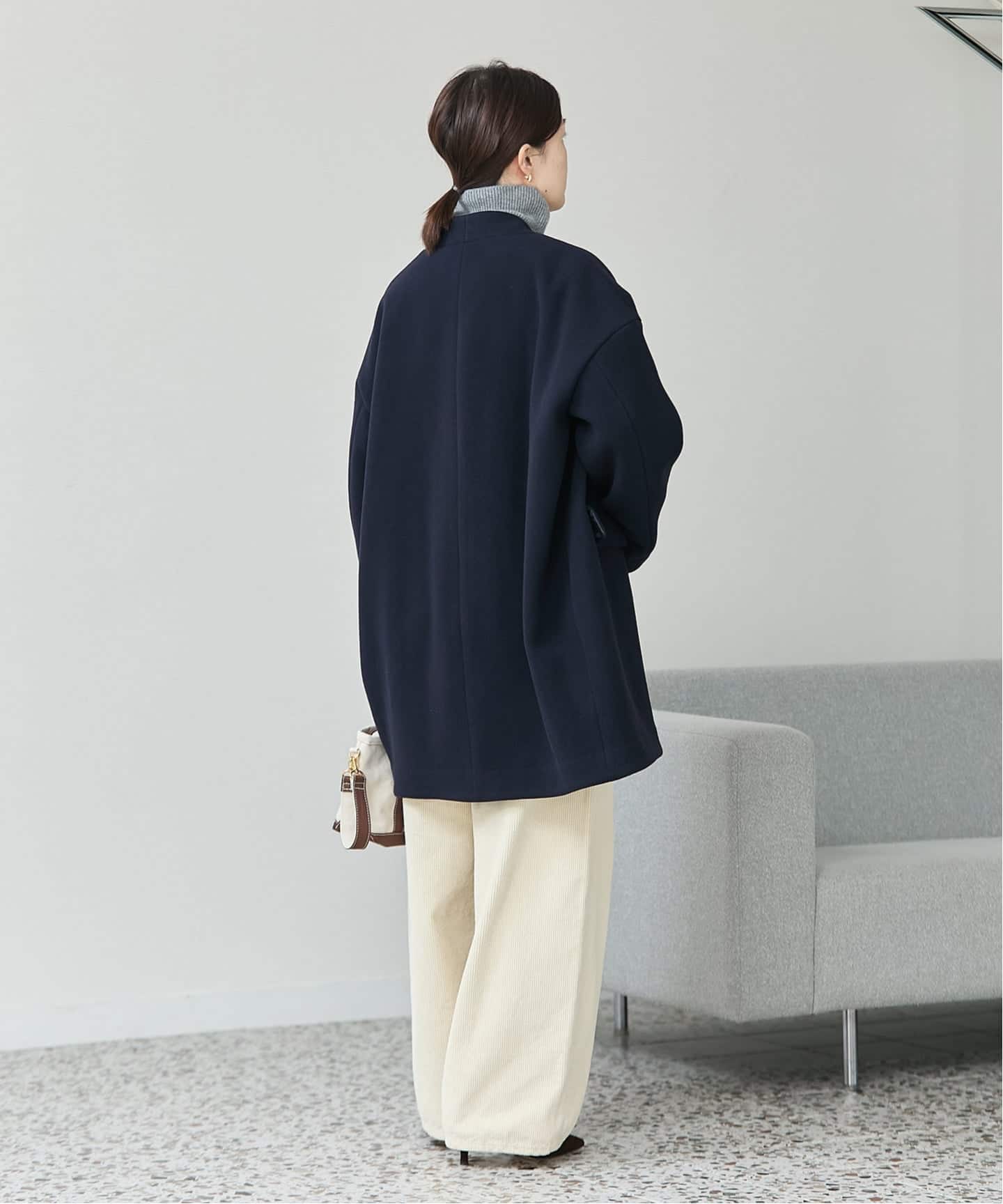 追加予約》SUPER140S/GIOLICA コクーンコート（ノーカラーコート