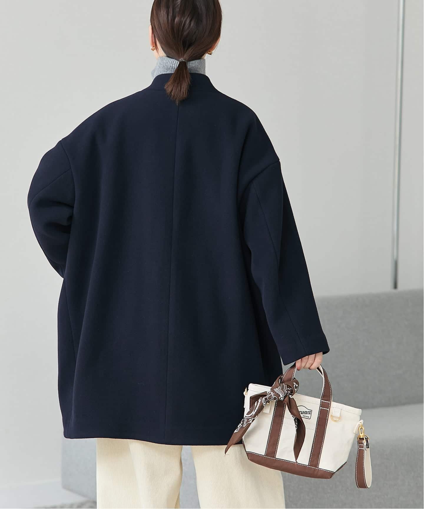 追加予約》SUPER140S/GIOLICA コクーンコート（ノーカラーコート