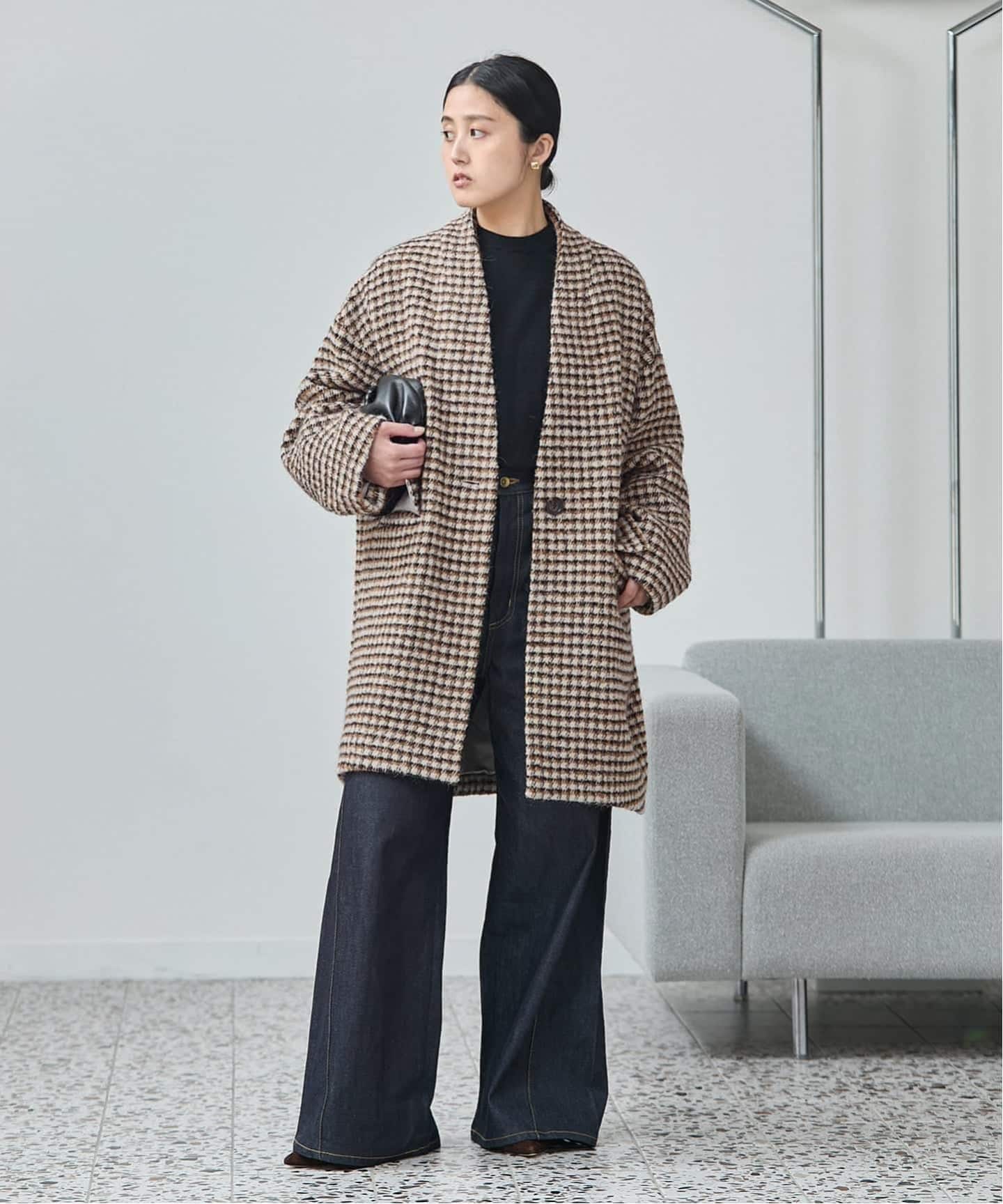 追加3》SUPER140S/GIOLICA コクーンコート（ノーカラーコート