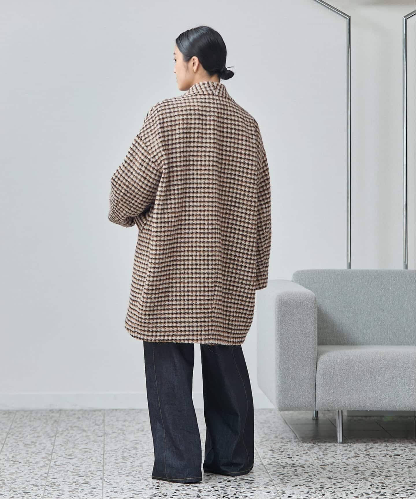 追加3》SUPER140S/GIOLICA コクーンコート（ノーカラーコート