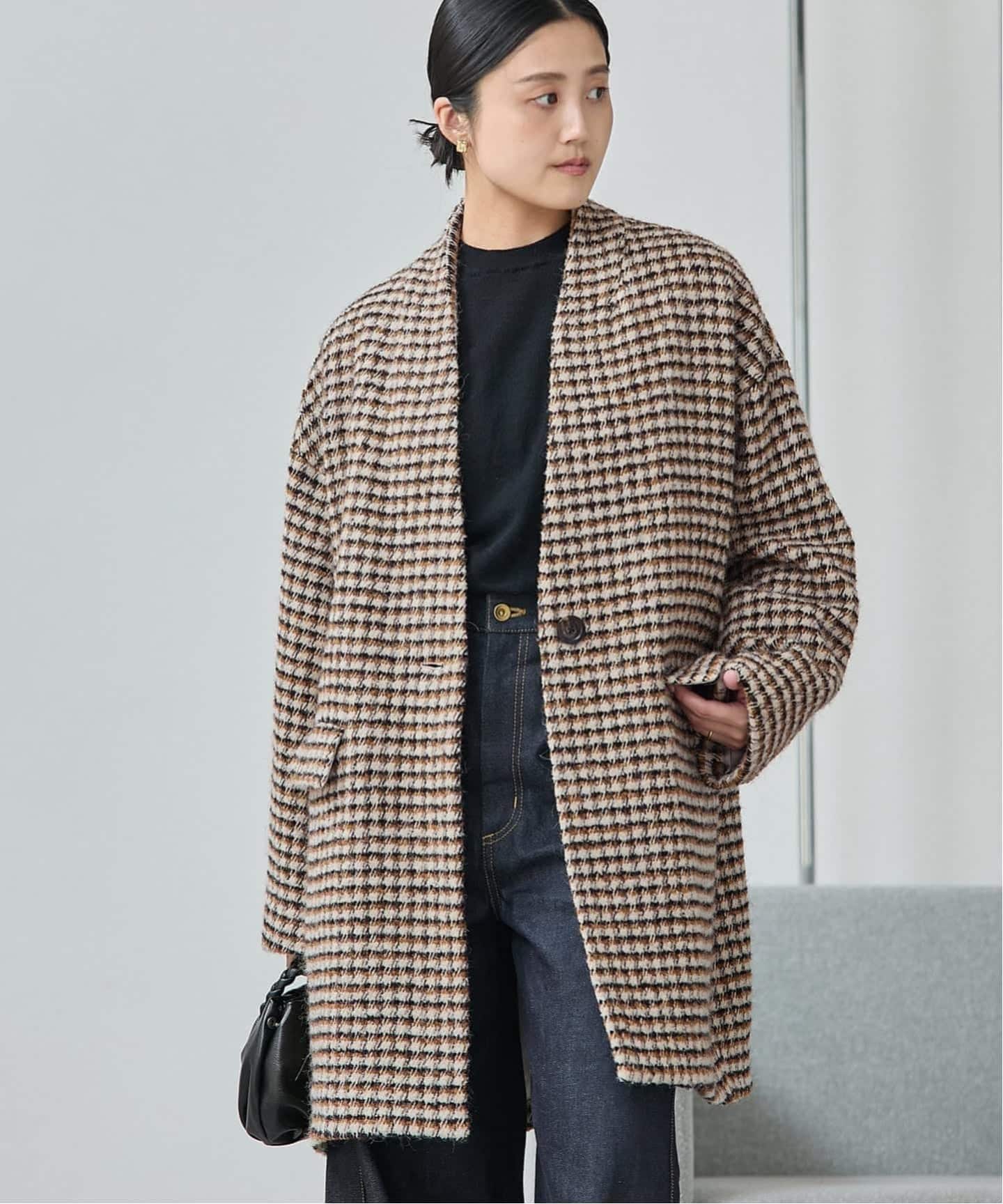 追加3》SUPER140S/GIOLICA コクーンコート（ノーカラーコート