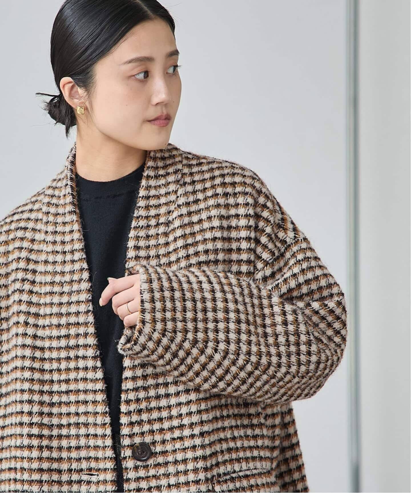 追加3》SUPER140S/GIOLICA コクーンコート（ノーカラーコート