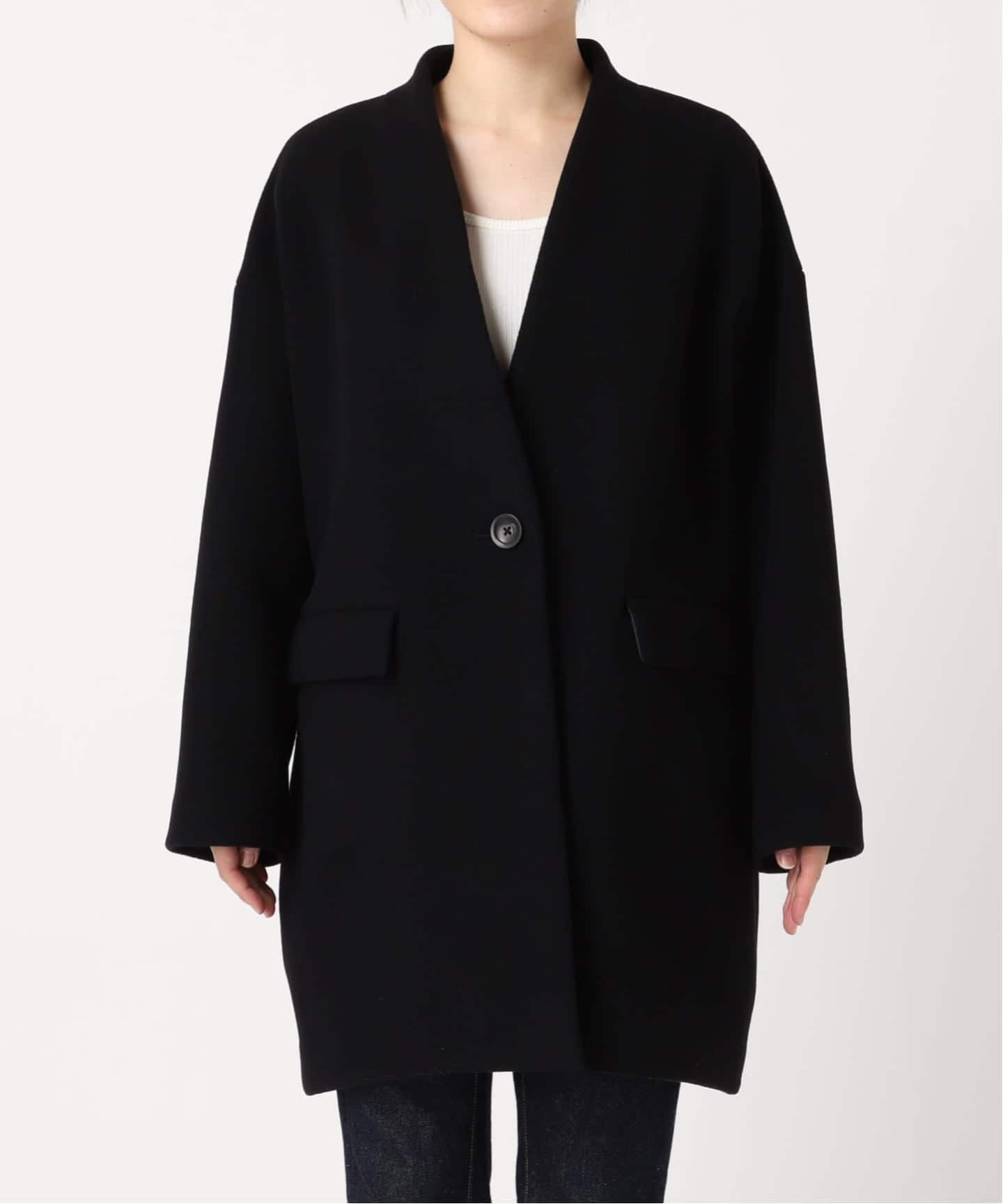 追加3》SUPER140S/GIOLICA コクーンコート（ノーカラーコート