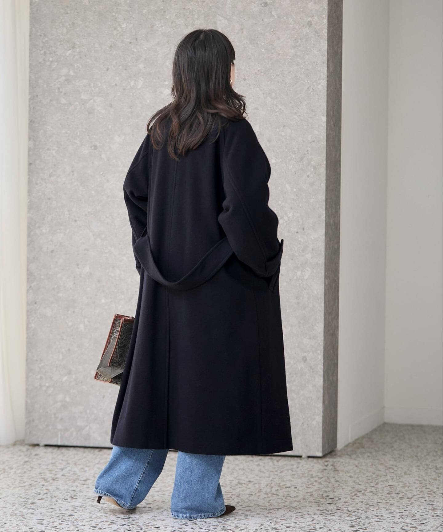 【新品】2024AWモッサ/GIOLICAチェックバルカラーコートブラック　38 追加》モッサ/GIOLICAチェックバルカラーコート（その他ブルゾン