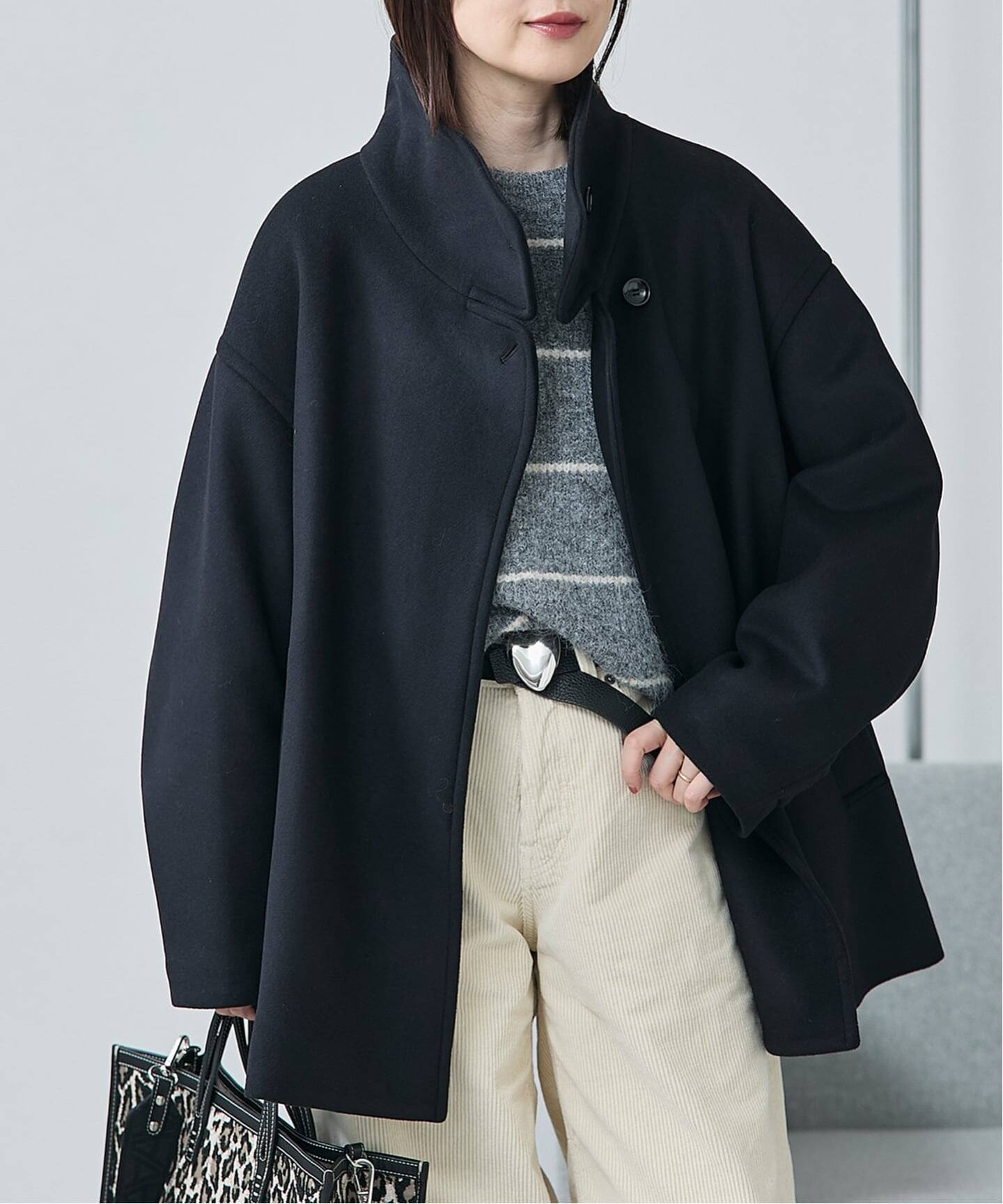 MANTECO/TWEEDスタンドショートコート（その他ブルゾン／アウター