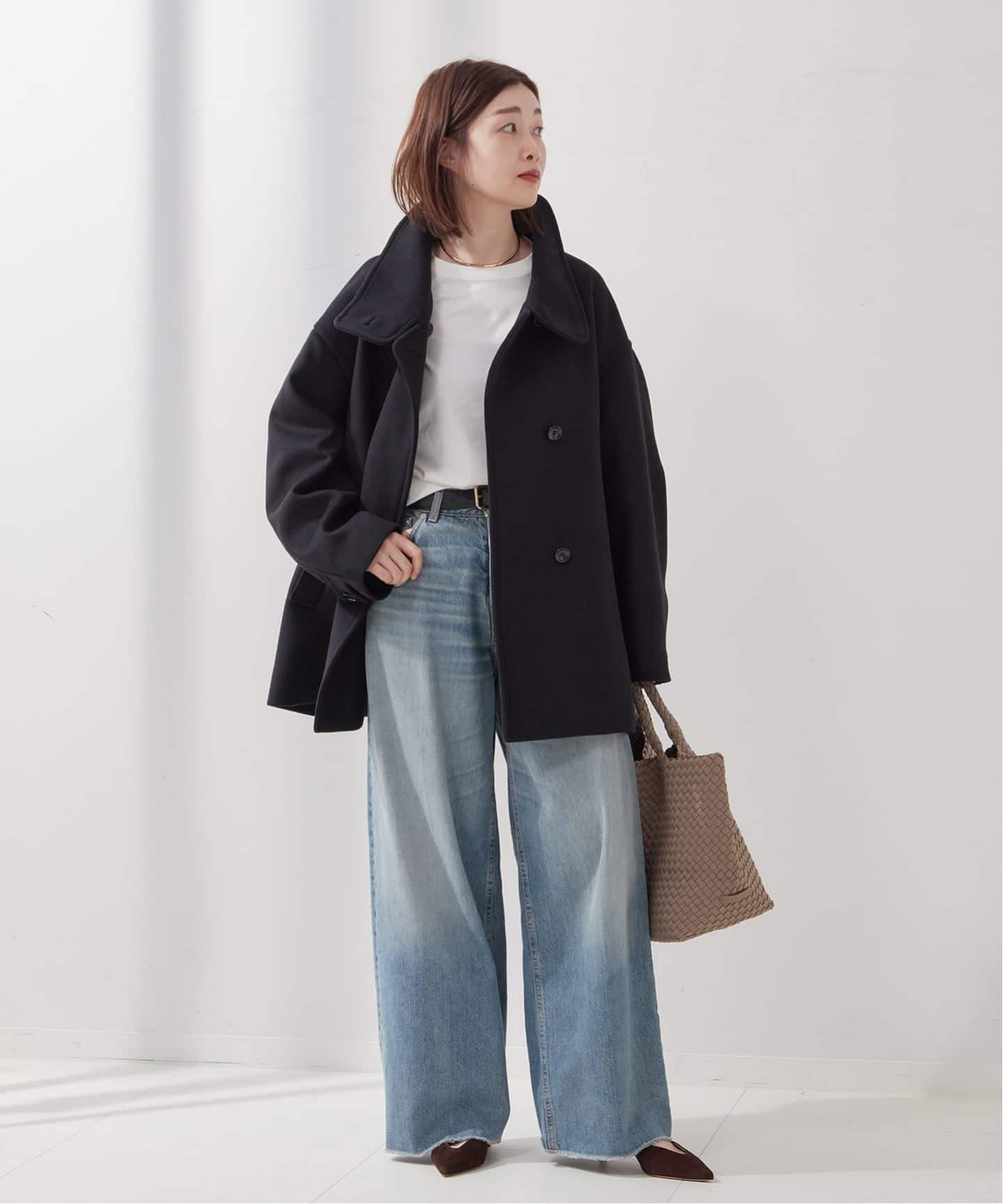 MANTECO/TWEEDスタンドショートコート（その他ブルゾン