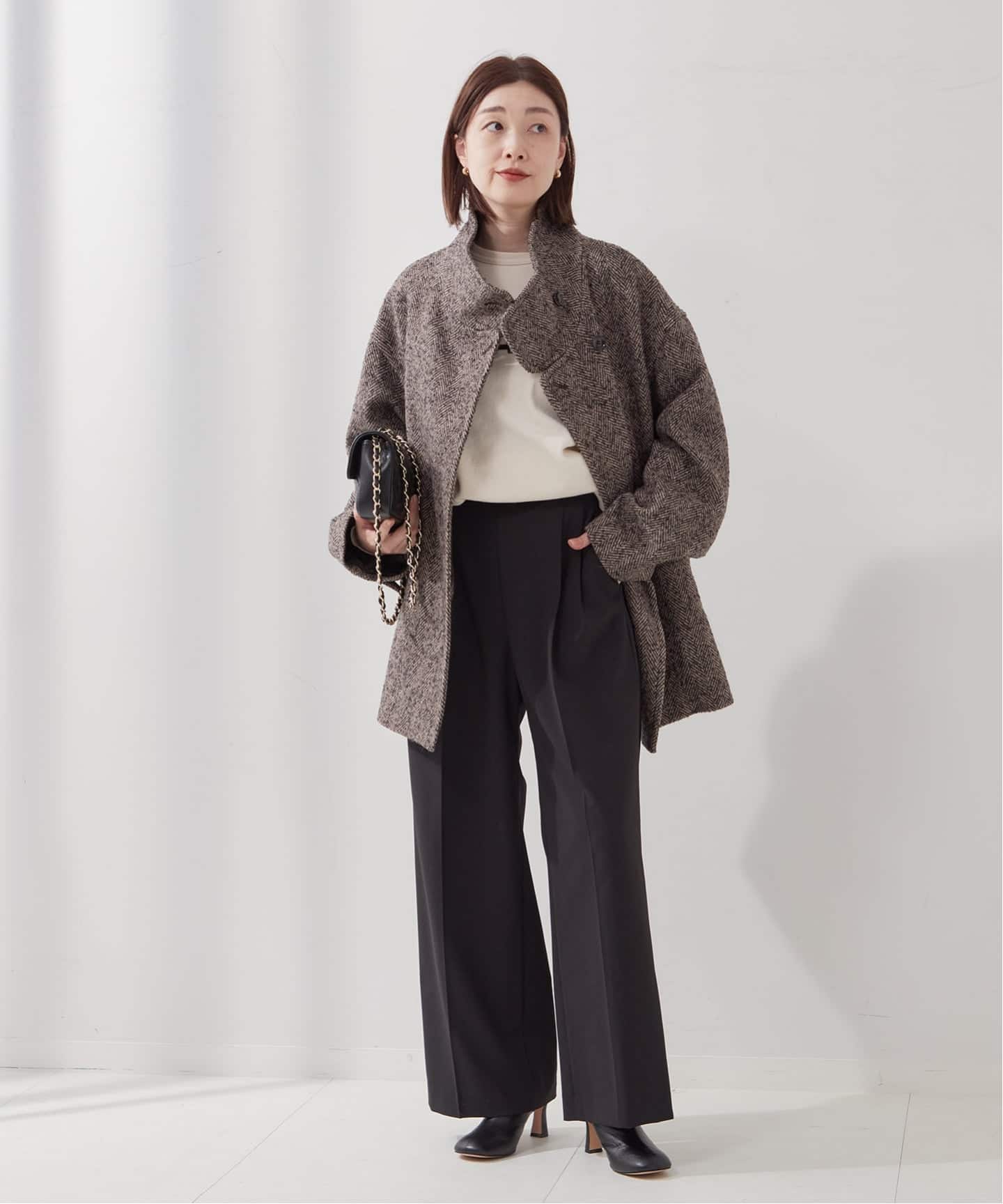 MANTECO/TWEEDスタンドショートコート（その他ブルゾン