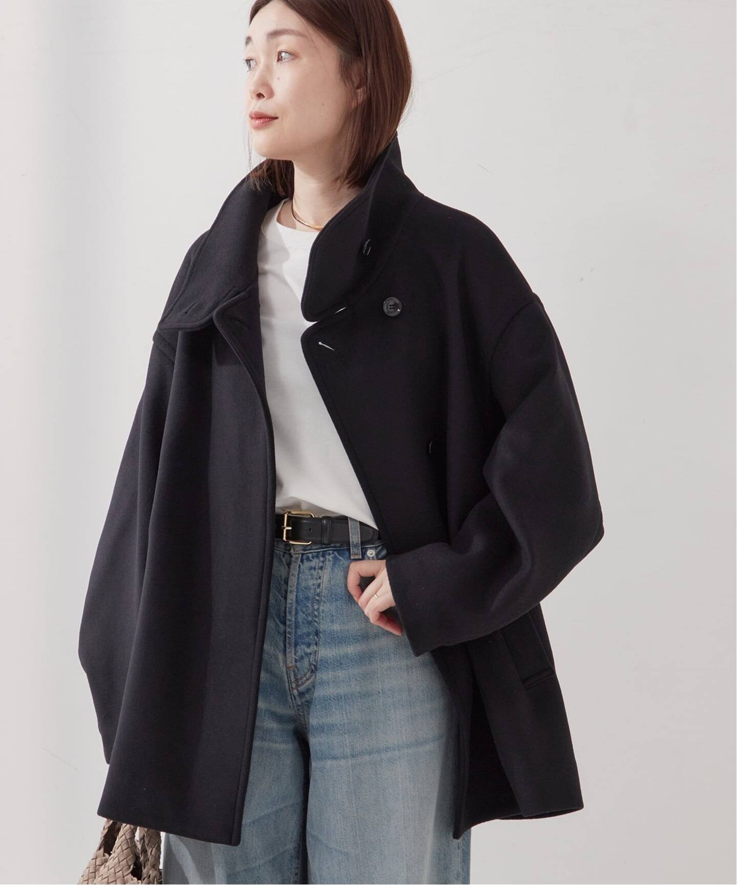 MANTECO/TWEEDスタンドショートコート（その他ブルゾン／アウター