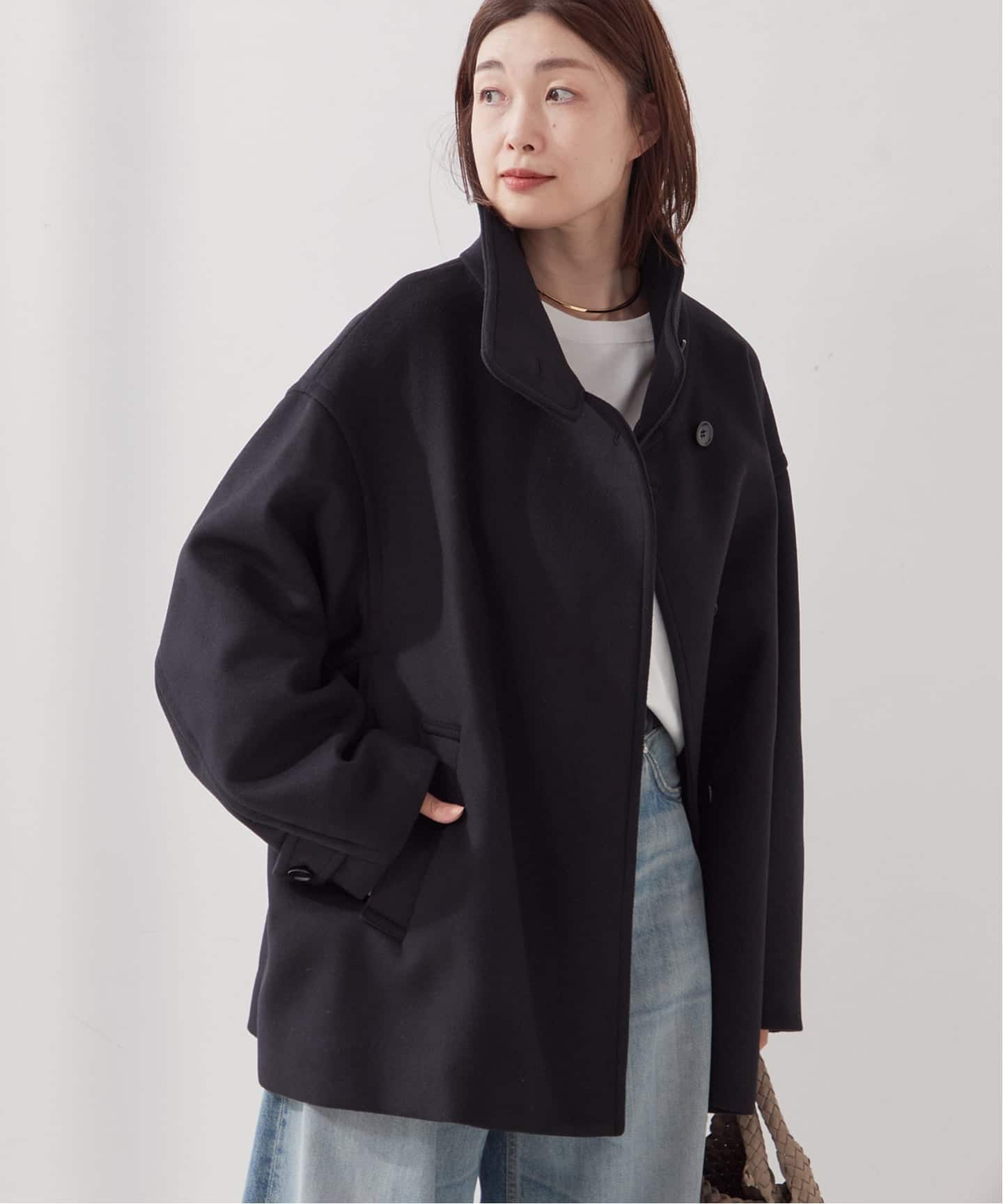 MANTECO/TWEEDスタンドショートコート（その他ブルゾン