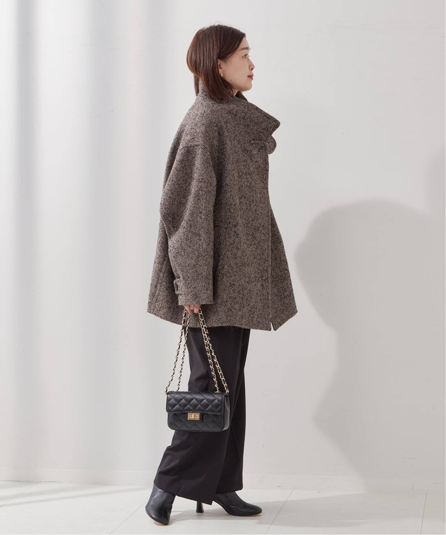 MANTECO/TWEEDスタンドショートコート（その他ブルゾン