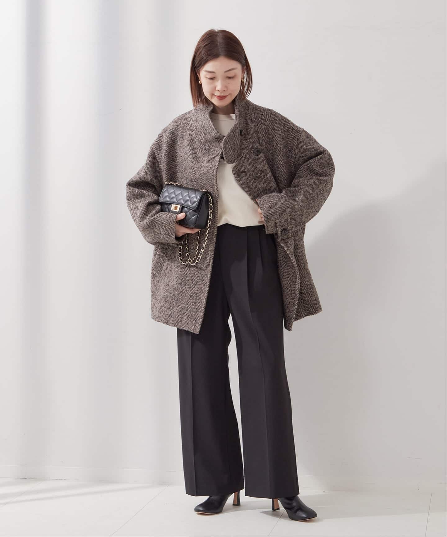 9151020様☆専用☆TOTEME ショートコート　ブラック MANTECO/TWEEDスタンドショートコート（その他ブルゾン