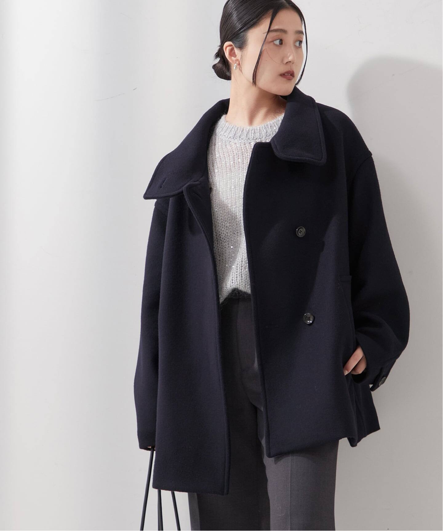 MANTECO/TWEEDスタンドショートコート（その他ブルゾン／アウター