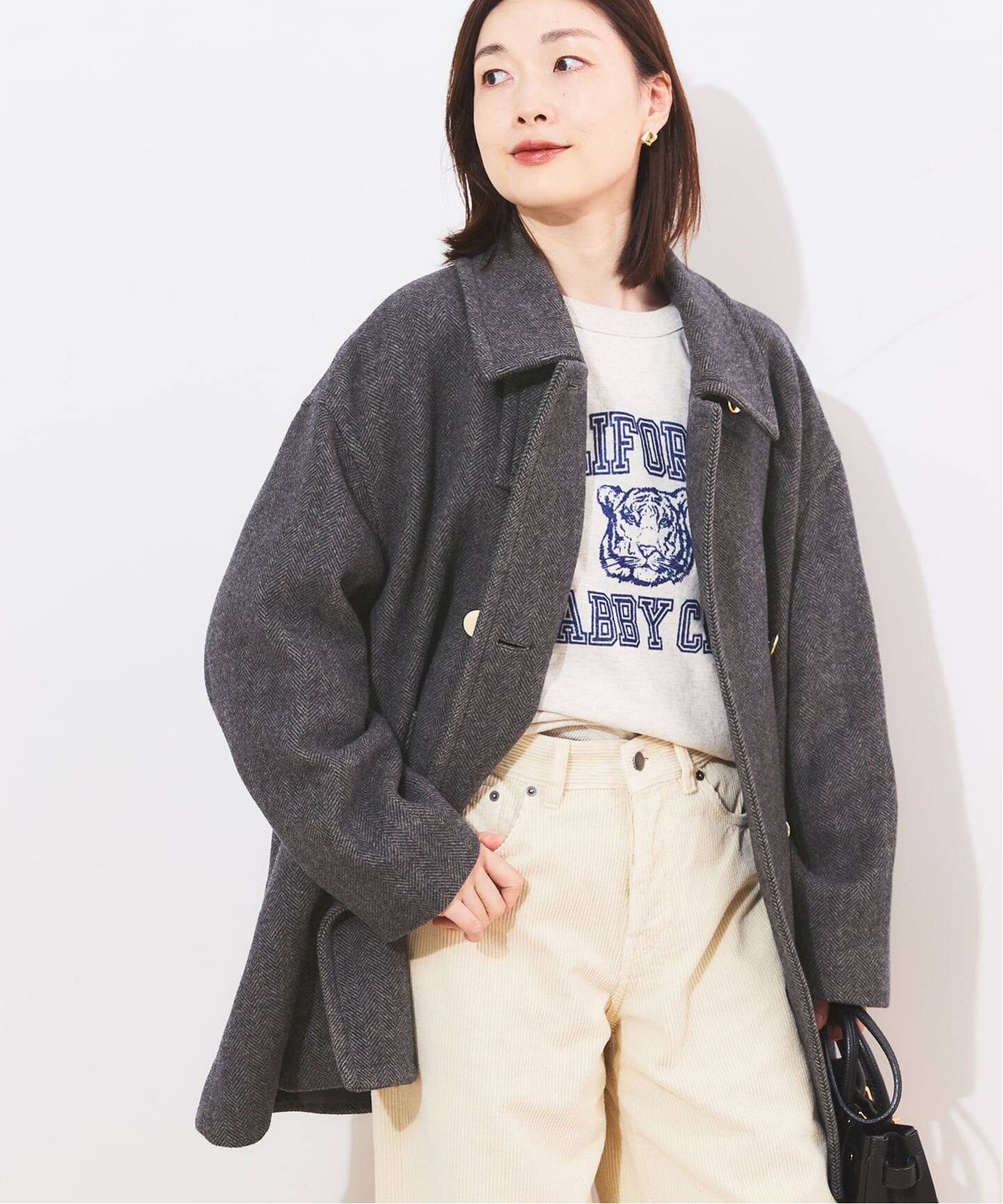 極美品＊イエナ　MANTECO ショートコート　S　グレージュ イエナ／極美品❤️名品アウターMANTECOショートコート グレージュ