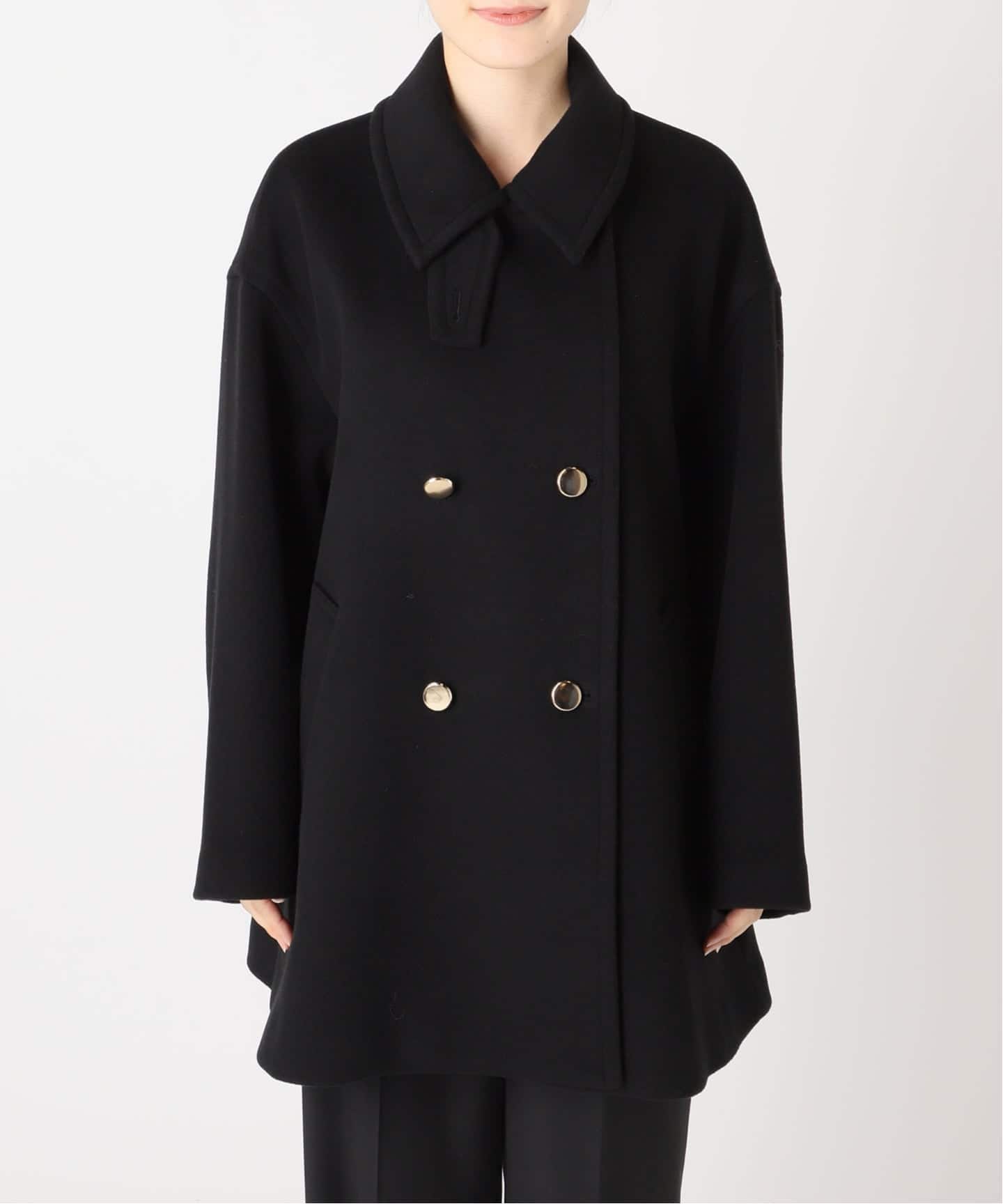 追加》SUPER120/MANTECOステンカラーショートコート（ステンカラー