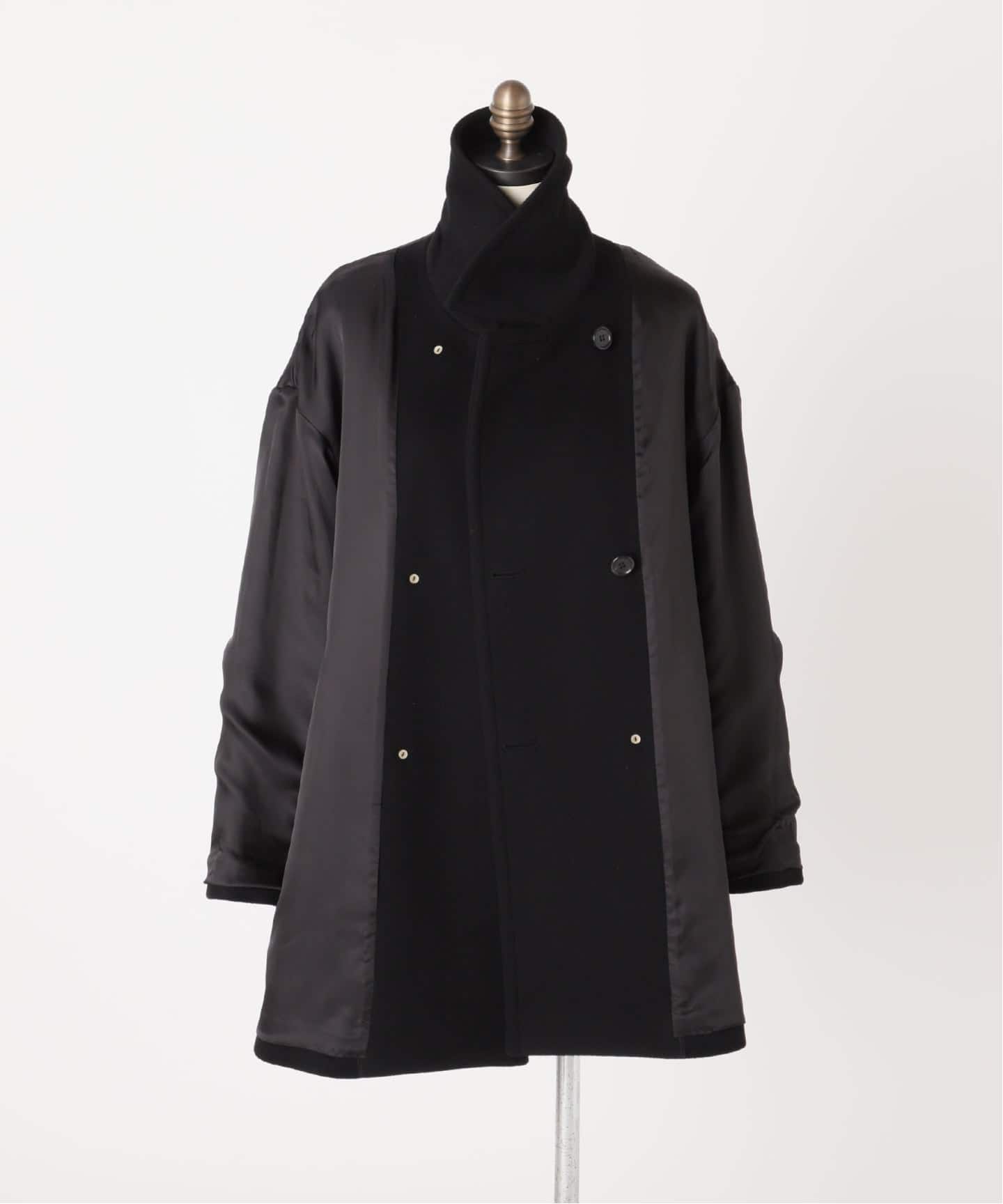 追加》SUPER120/MANTECOステンカラーショートコート（ステンカラー