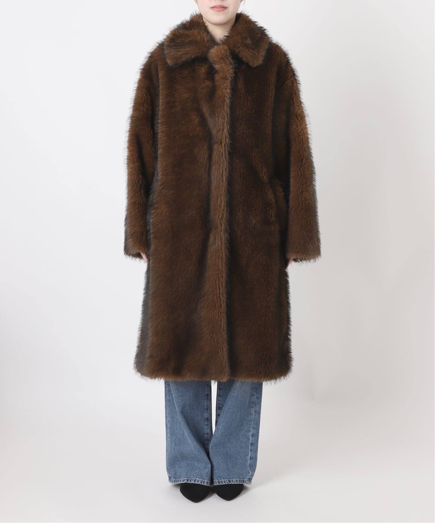 【ジャーナルスタンダード】タグ付き新品未使用ブラウンファーコート定価23,000 ロングファーコート（その他ブルゾン／アウター）｜JOURNAL STANDARD L
