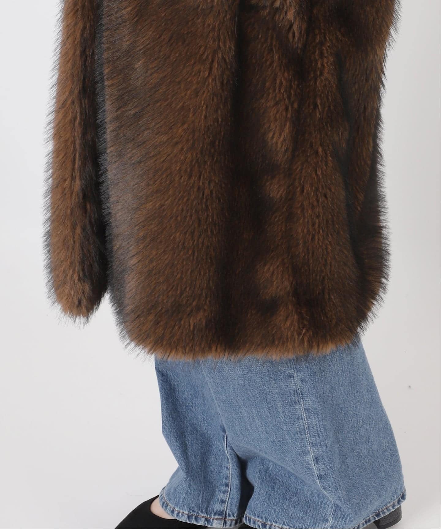 【ジャーナルスタンダード】タグ付き新品未使用ブラウンファーコート定価23,000 ロングファーコート（その他ブルゾン／アウター）｜JOURNAL STANDARD L