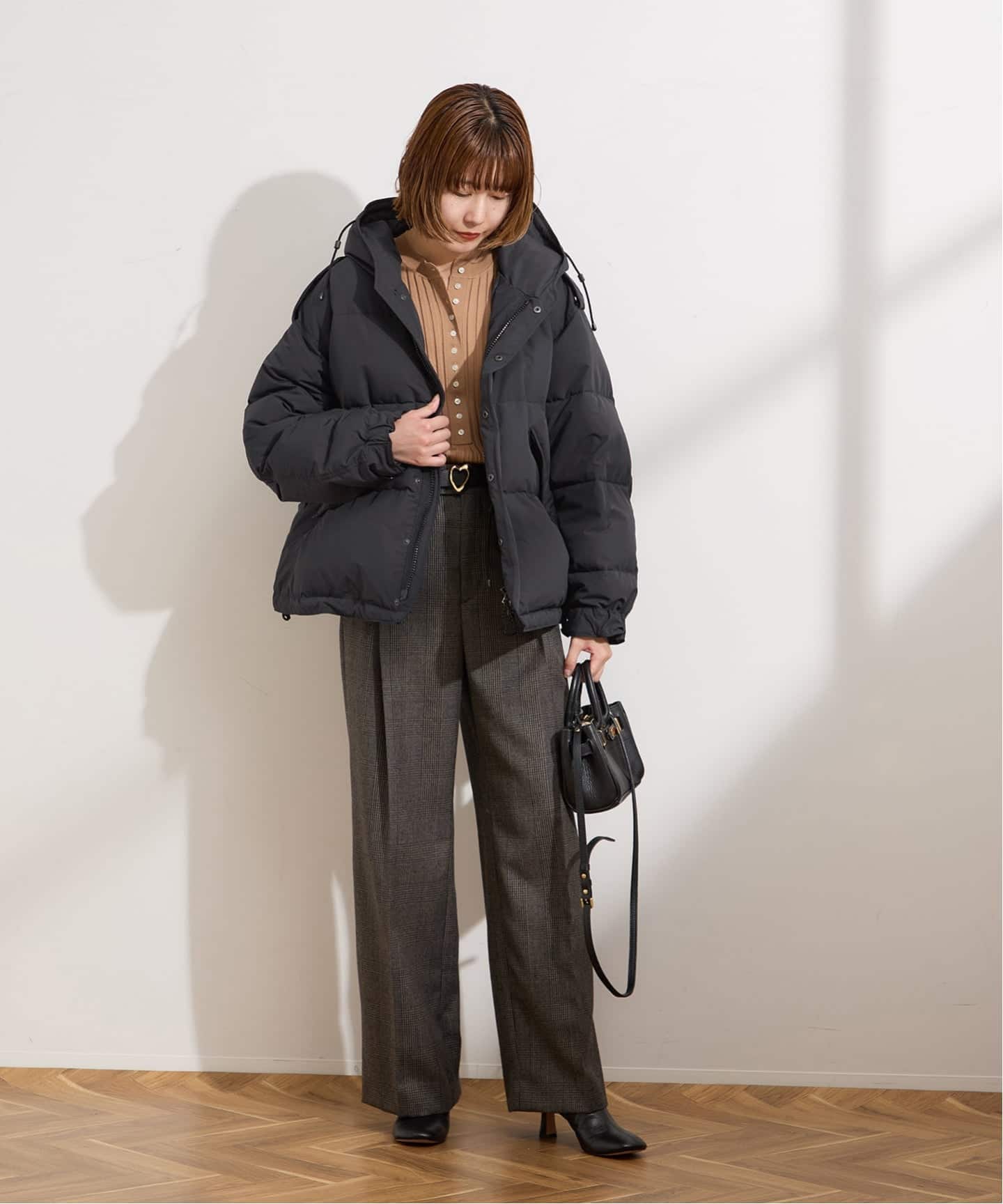 STAMMBAUM×LESSAGE別注　ショートダウン　ベージュ　美品 追加予約》【STAMMBAUM】*LESSAGEショートダウンコート（ダウン
