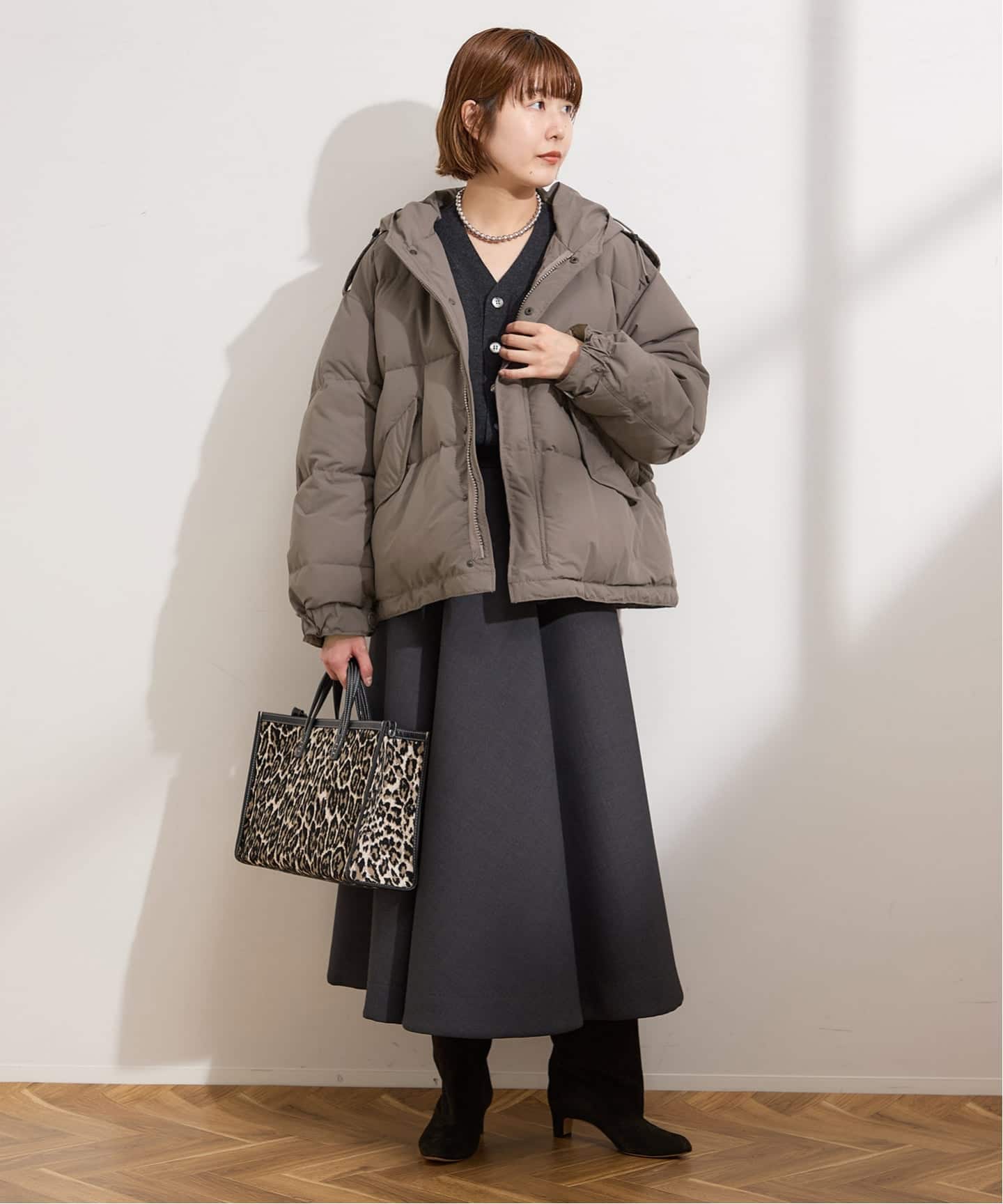 STAMMBAUM×LESSAGE別注　ショートダウン　ベージュ　美品 追加》【STAMMBAUM】*LESSAGEショートダウンコート（ダウンジャケット