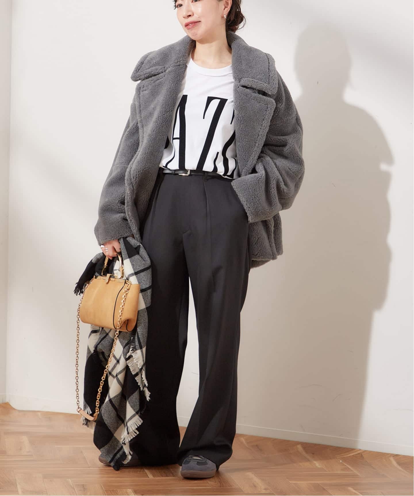 別注【STUMBLY /スタンブリー】 BIG SILHOUETTE PEA JA：コート（ボア