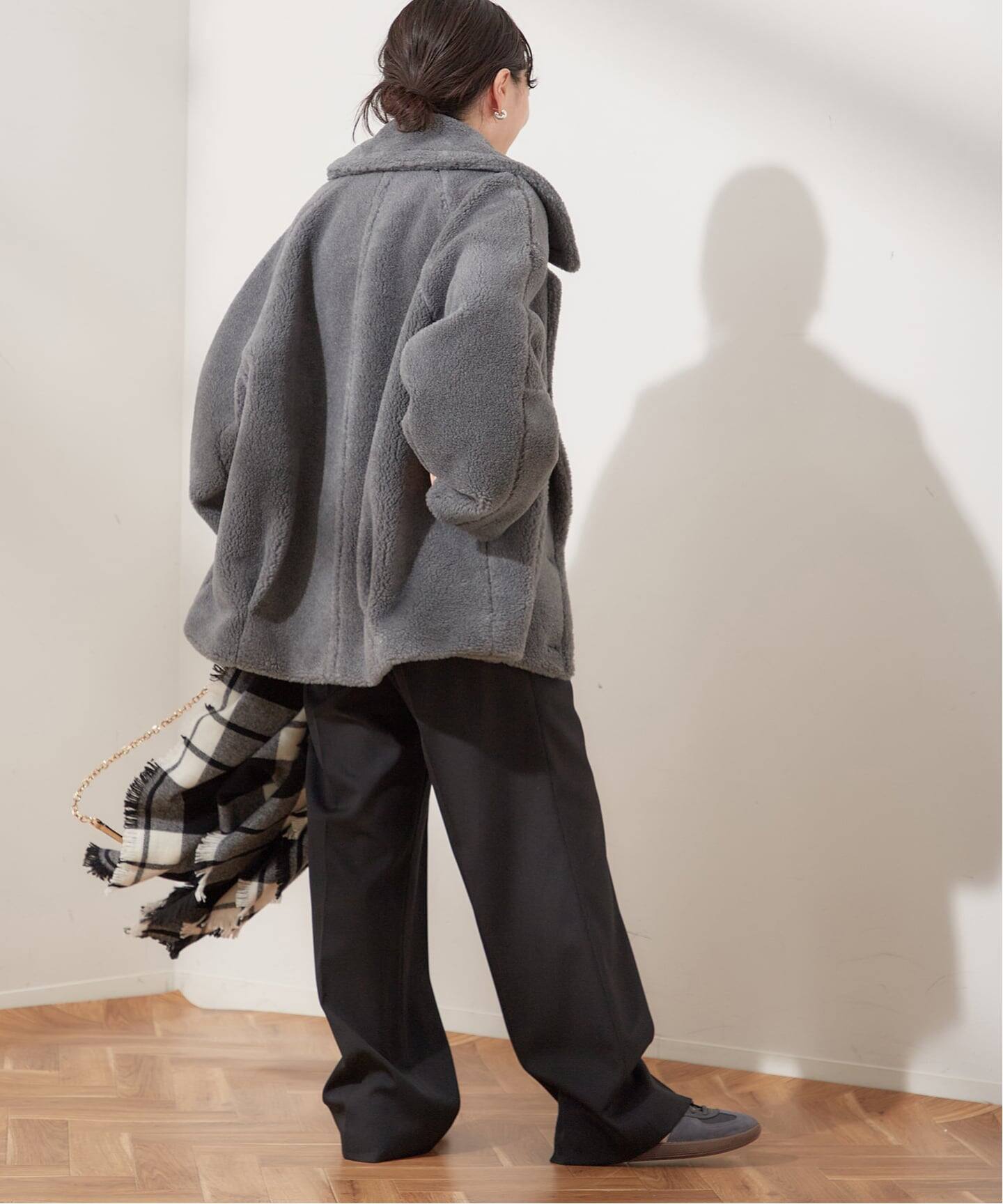 別注【STUMBLY /スタンブリー】 BIG SILHOUETTE PEA JA：コート（ボア