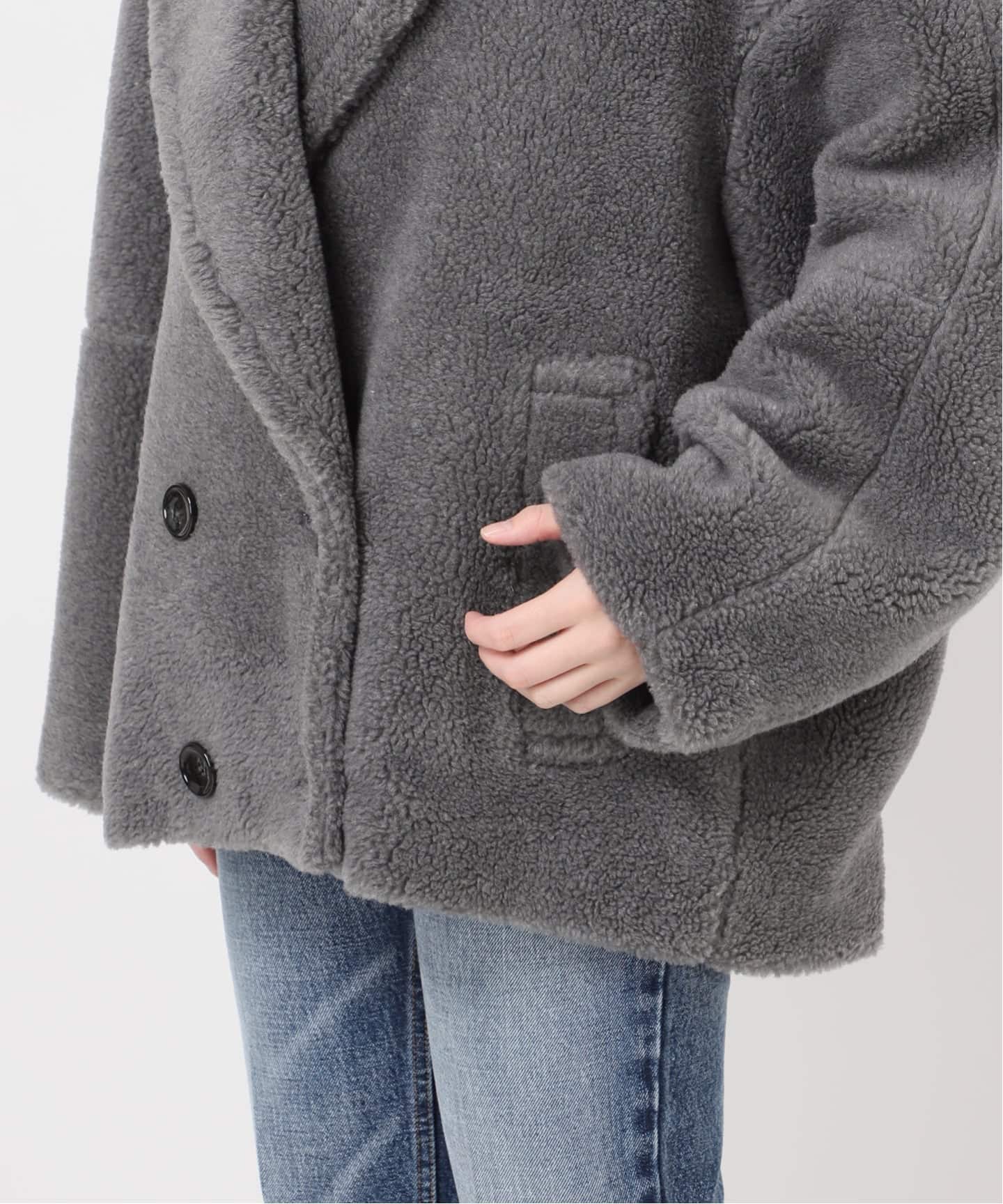 別注【STUMBLY /スタンブリー】 BIG SILHOUETTE PEA JA：コート（ボア