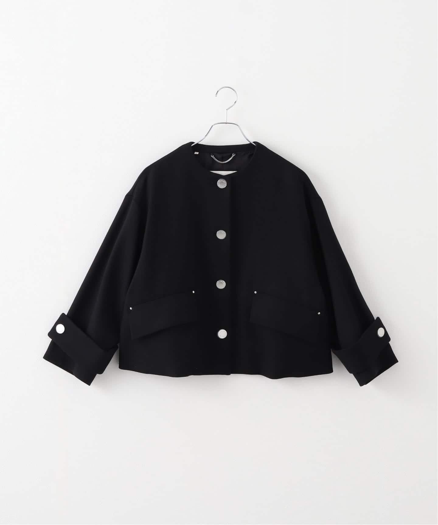 ♡美品♡JOURNAL STANDARD ツイードジャケット ノーカラー 黒 ツイードジャケット 黒 ノーカラージャケット[品番：JSFW0014242