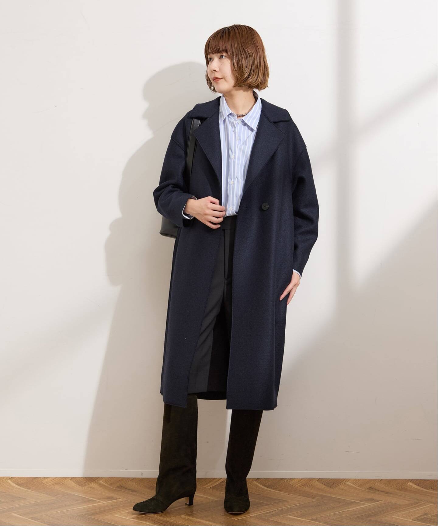 別注【HARRIS WHARF LONDON】Women dropped shoulder d.b co：コート 