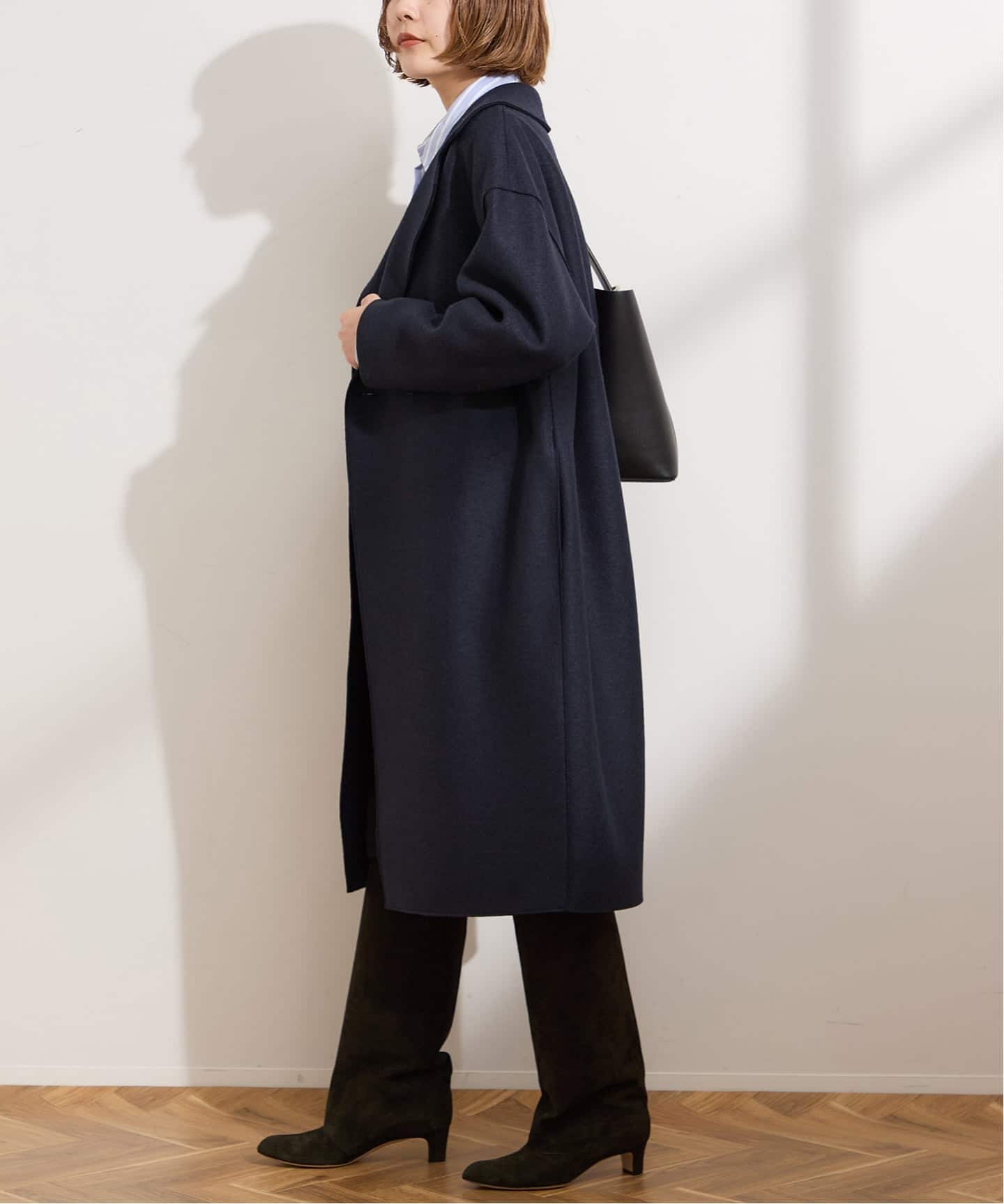 別注【HARRIS WHARF LONDON】Women dropped shoulder d.b co：コート