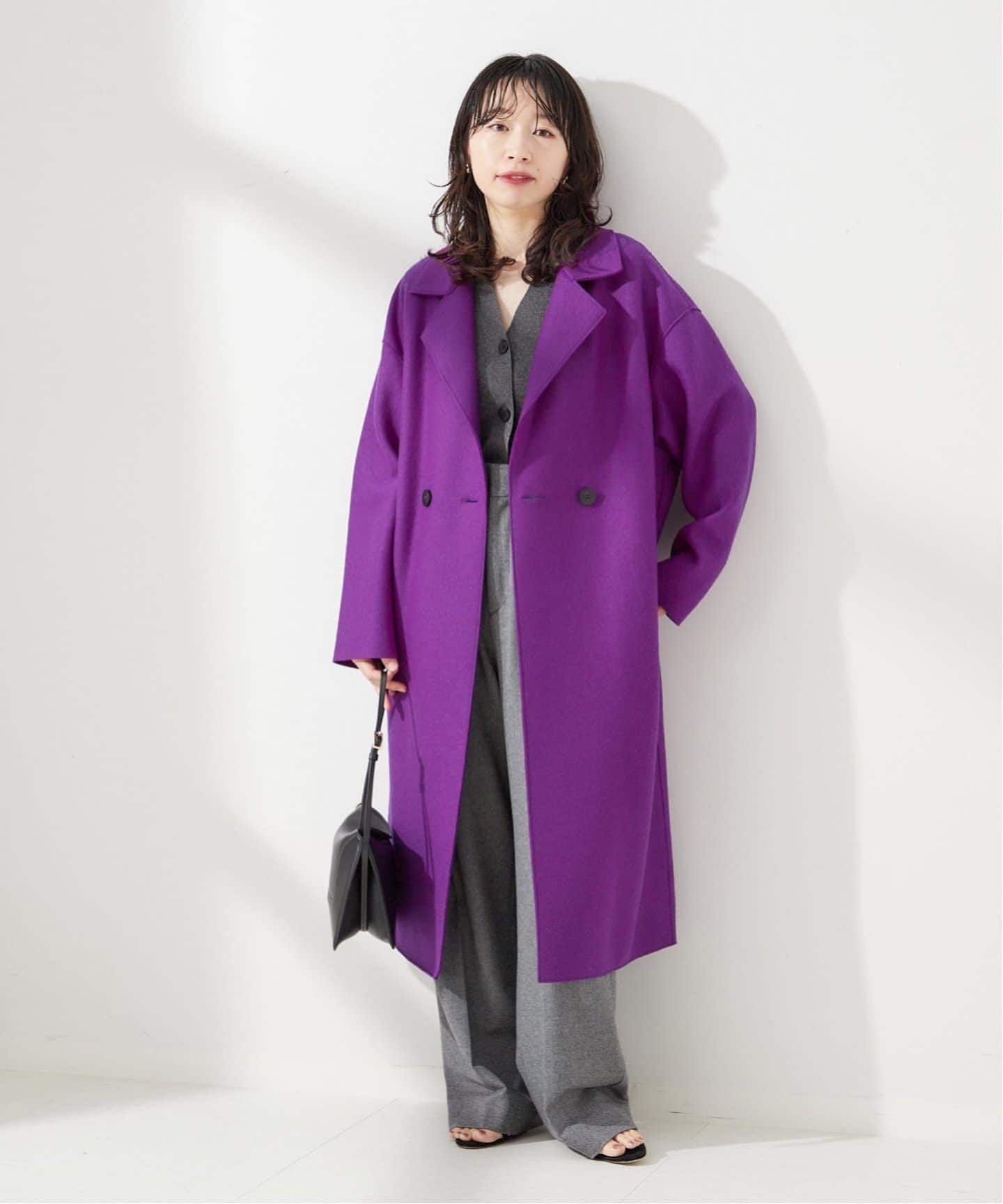 HARRIS WHARF LONDONイタリア製爽やかラベンダー 予約》別注【HARRIS WHARF LONDON】Women dropped shoulder d.b