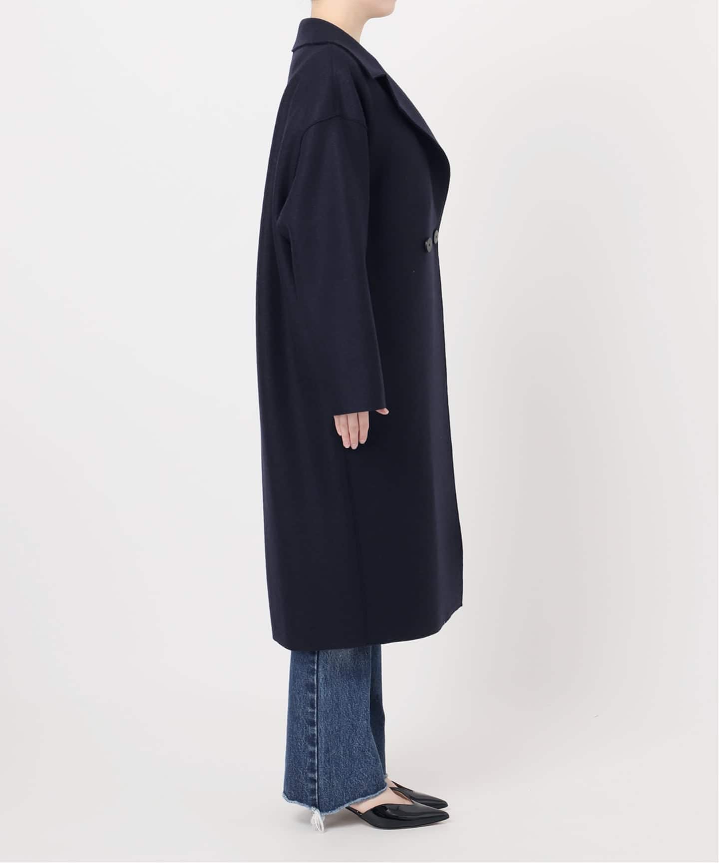 美品✨HARRIS WHARF LONDONウールドロップショルダーコート 美品 ハリスワーフロンドン ドロップショルダーチェスターコート