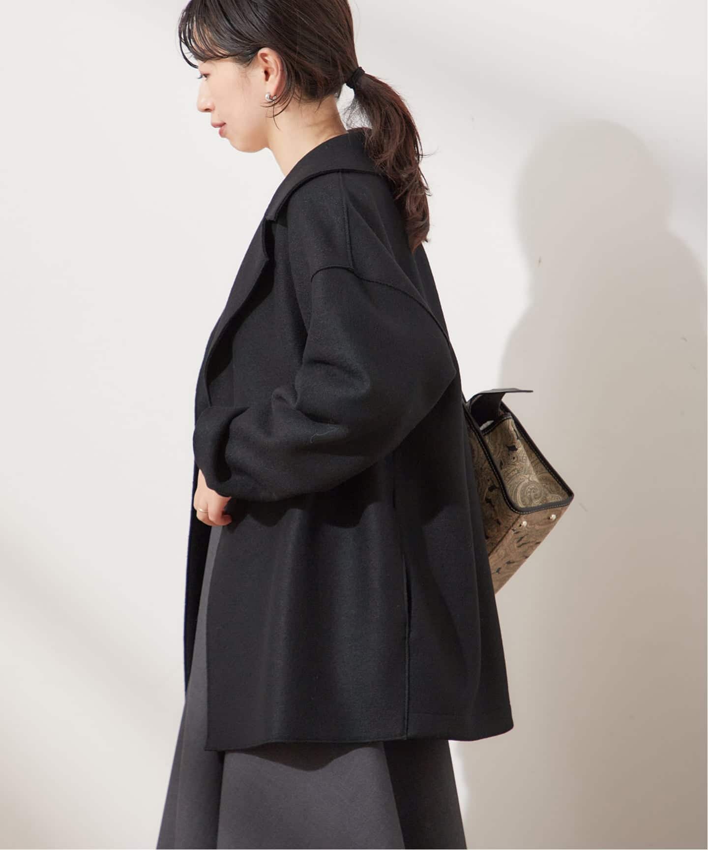 美品 HARRIS WHARF LONDON ドロップショルダー ダブルコート HARRIS WHARF LONDON 21 A/W COLLECTION | well-made by MAIDENS