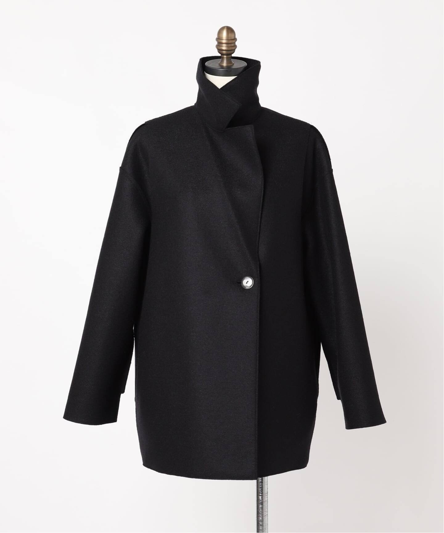 HARRIS WHARF LONDON ブラックコート Shawl collar coat with s. pads pressed wool - Harris Wharf
